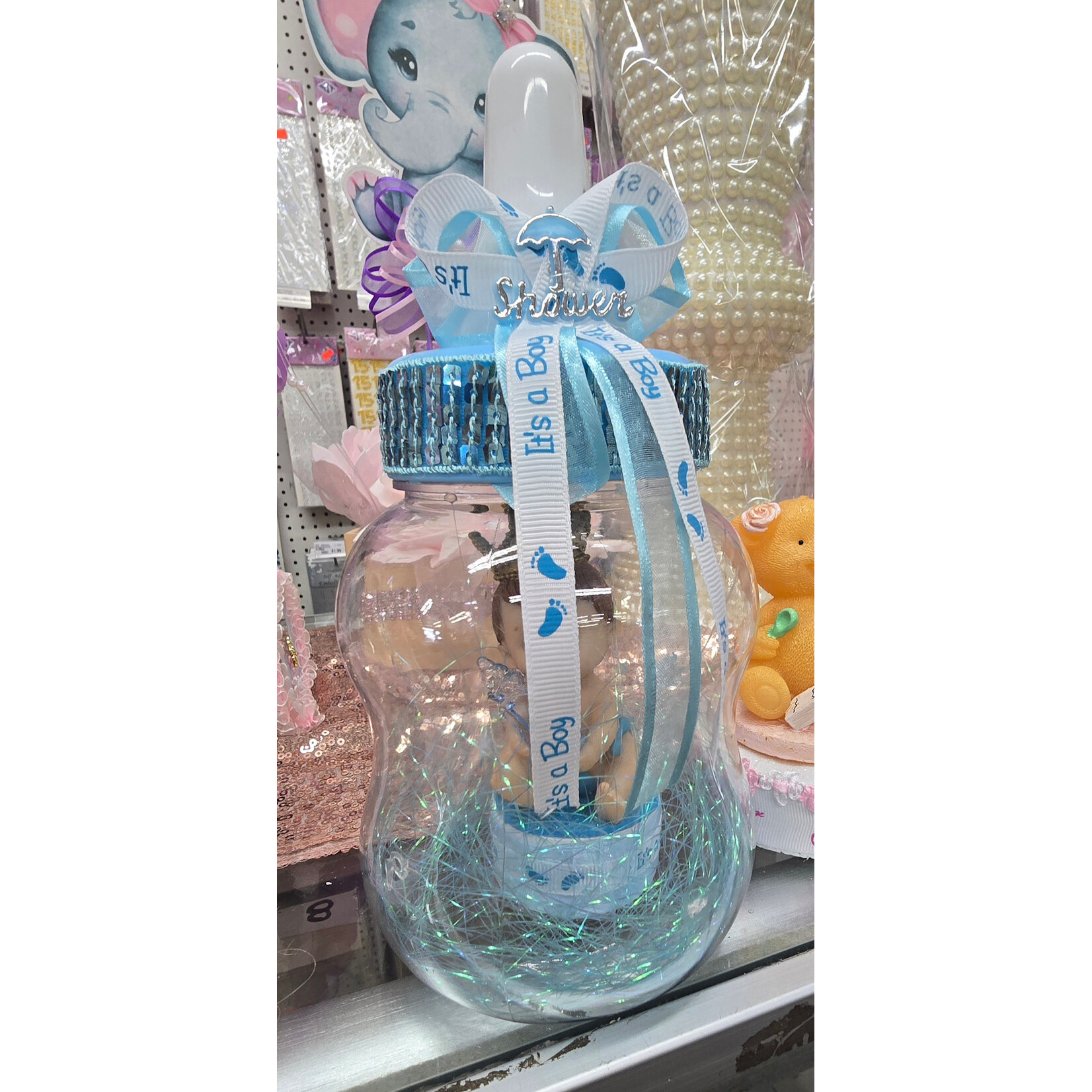 8 1/2" Plastic Baby Bottle - Baby Shower, Center Piece, Decoration, Gender Reveal