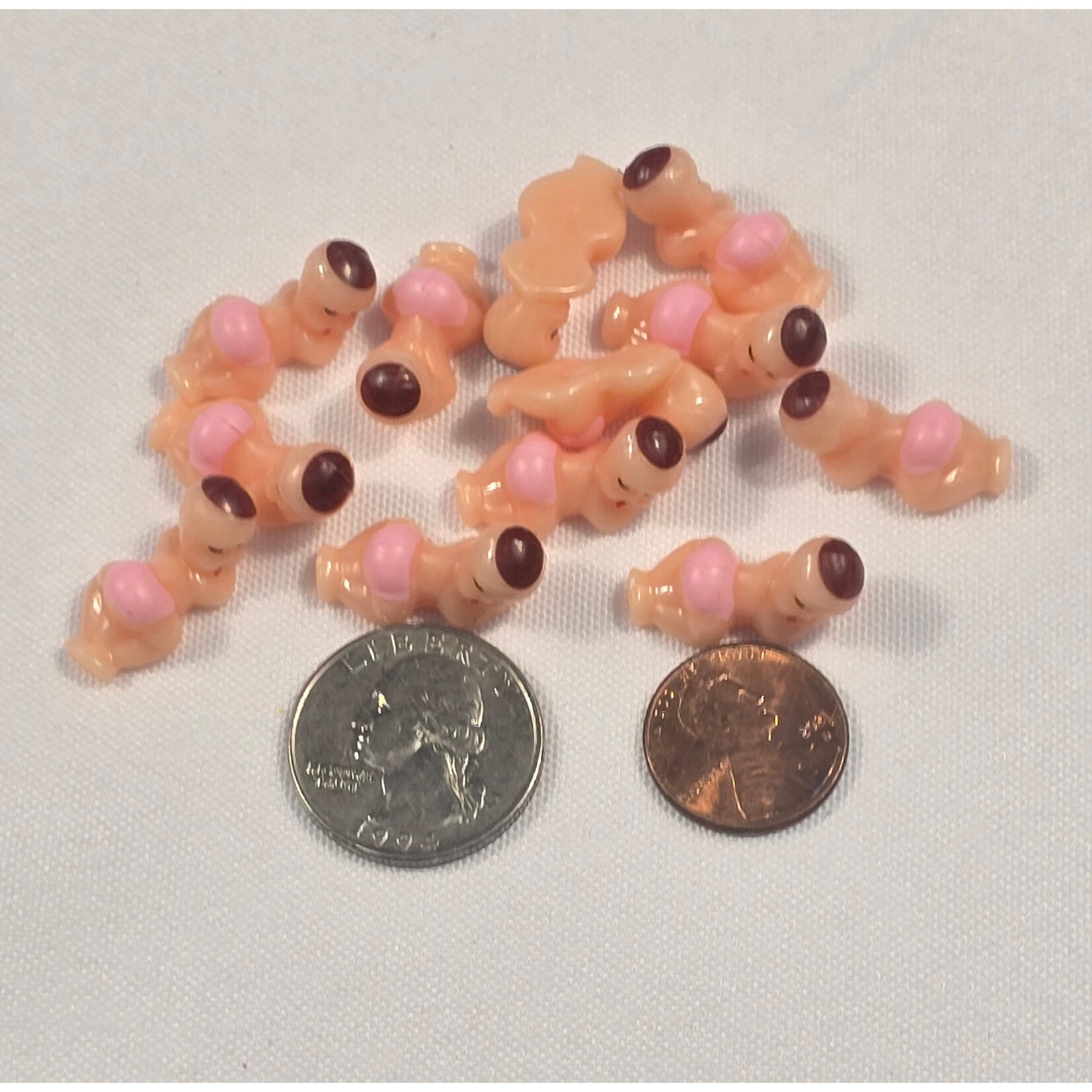 0.75-inchTiny Pink Plastic Baby (Sleeping)  - 144pc Baby Shower Gender Reveal Decorations Games