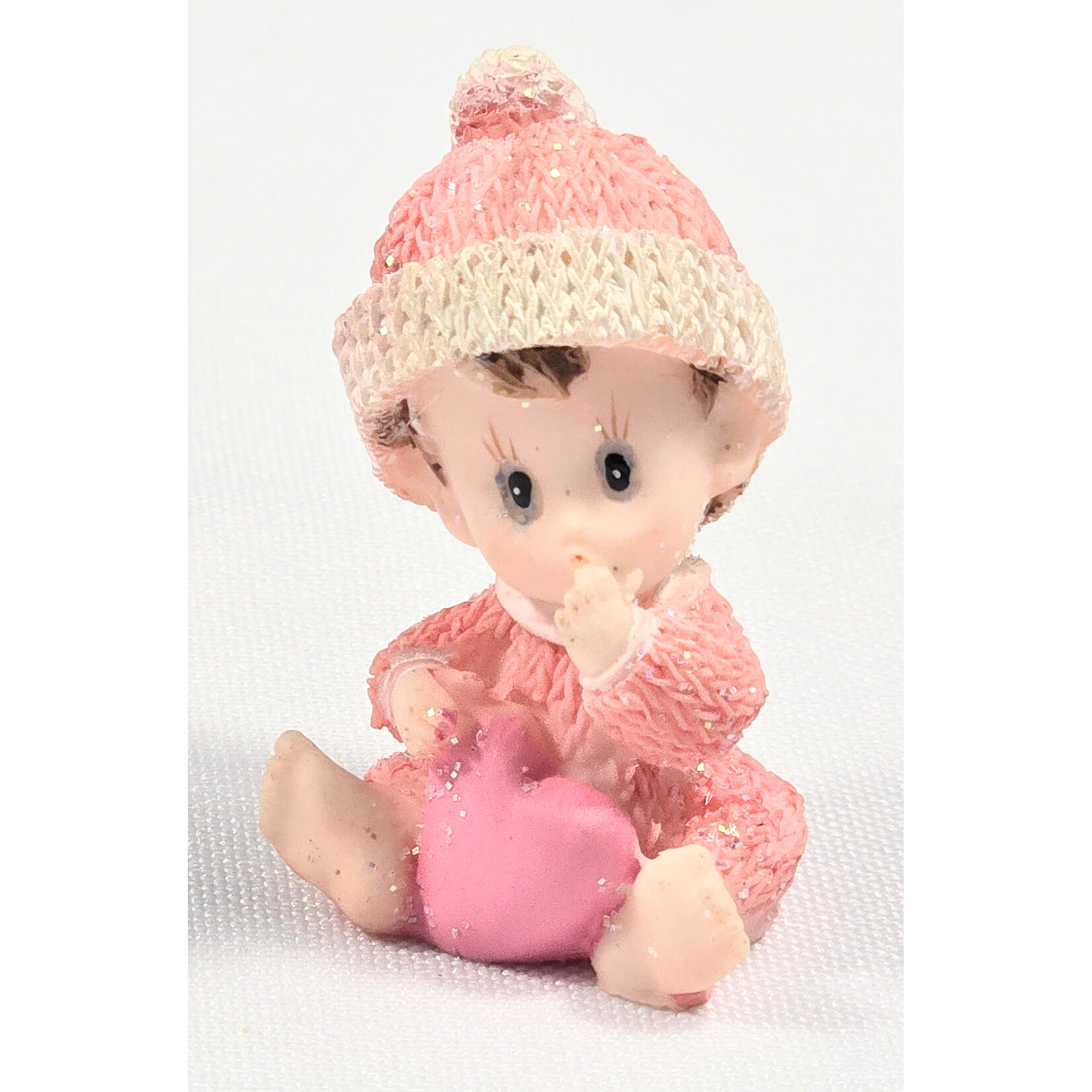 Hand Painted 1.5" Ceramic Baby (Set of 4) - Pink