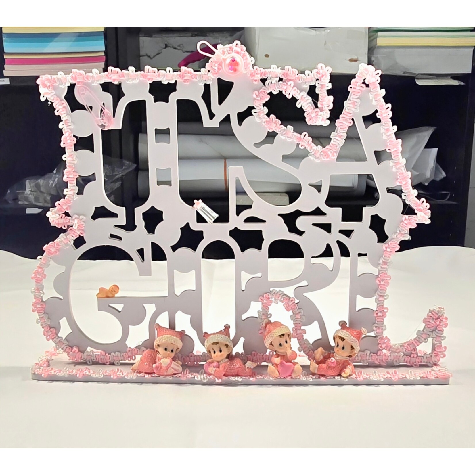 Hand Painted 1.5" Ceramic Baby (Set of 4) - Pink