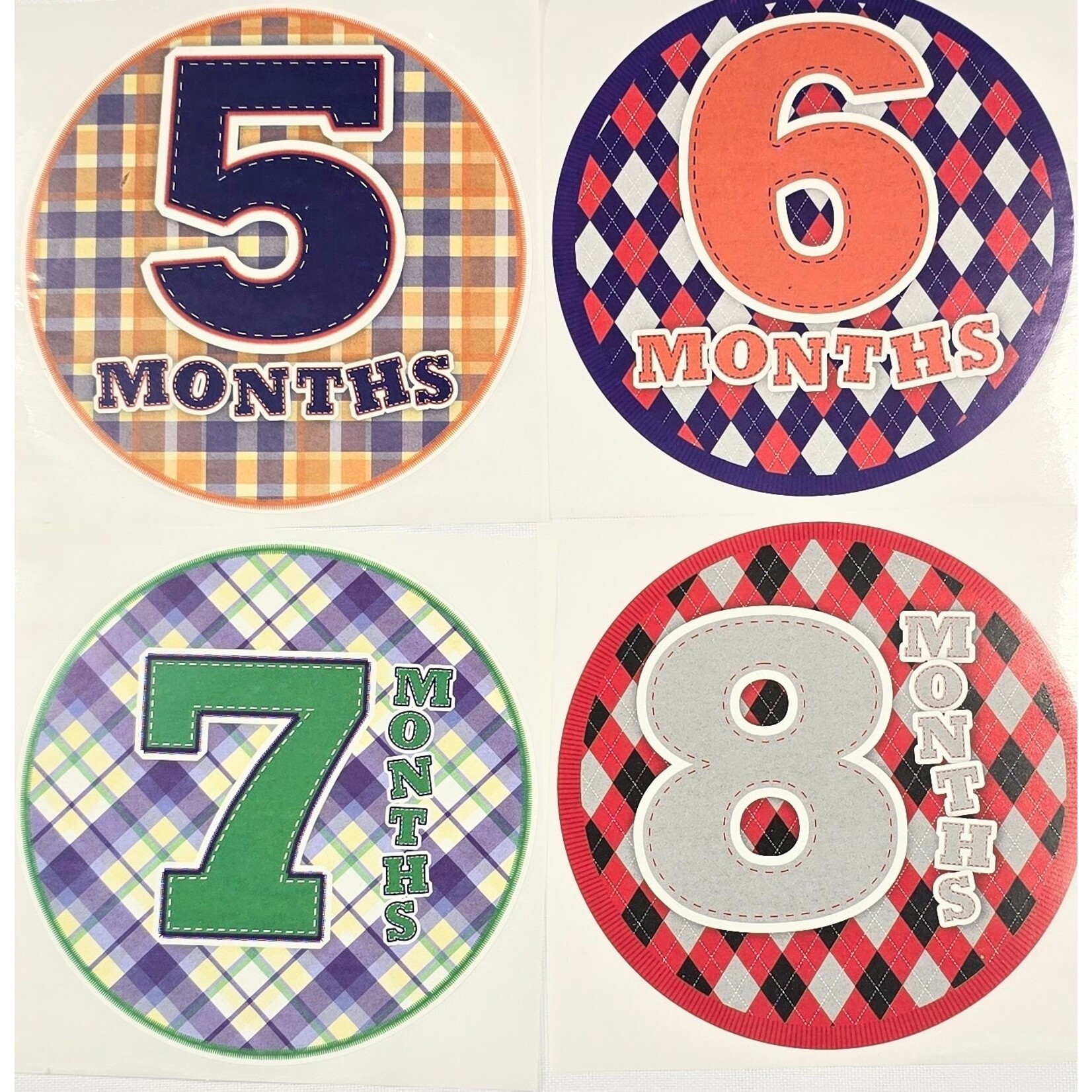 Sticky Bellies - 13 Stickers 12 Months 4" Baby Stickers