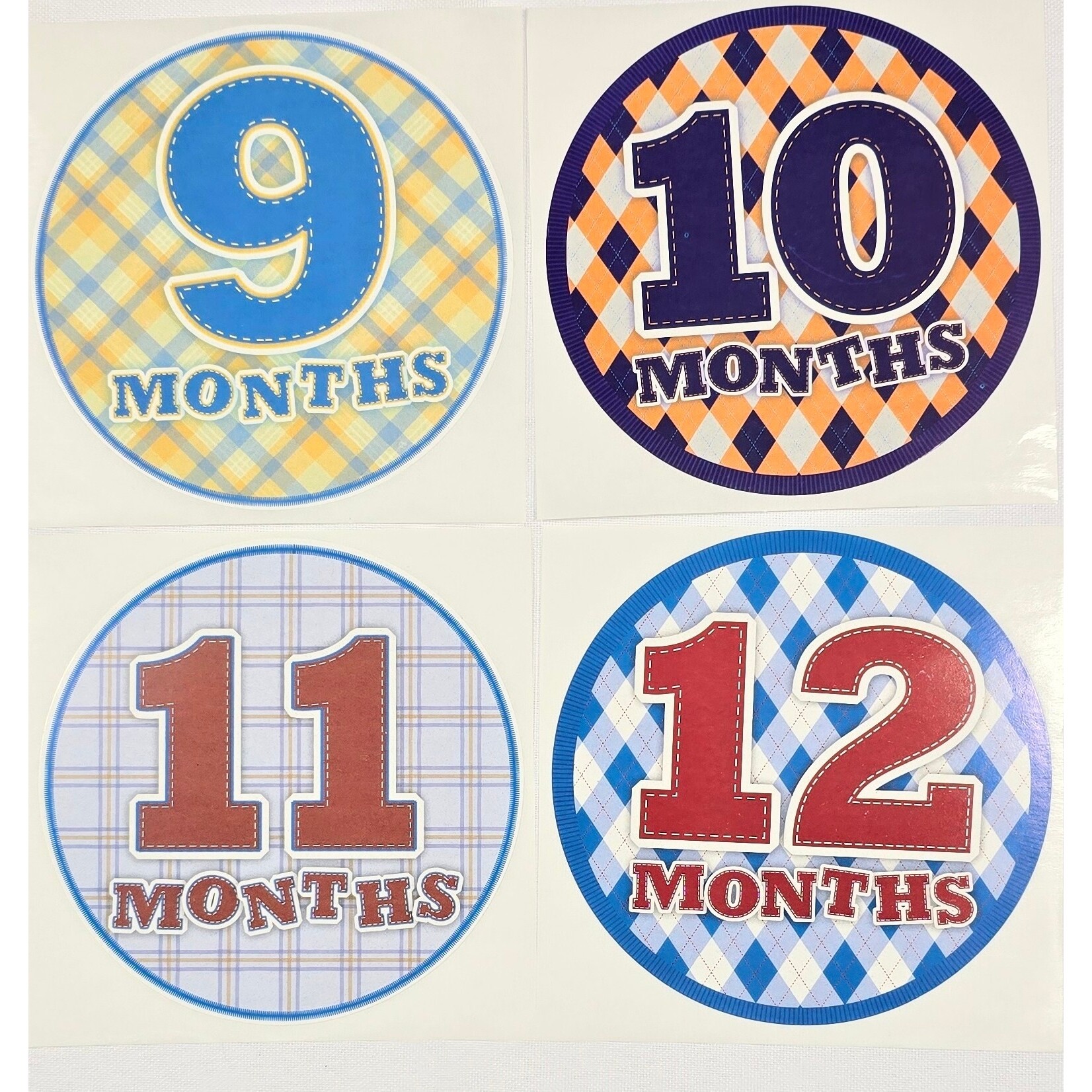 Sticky Bellies - 13 Stickers 12 Months 4" Baby Stickers