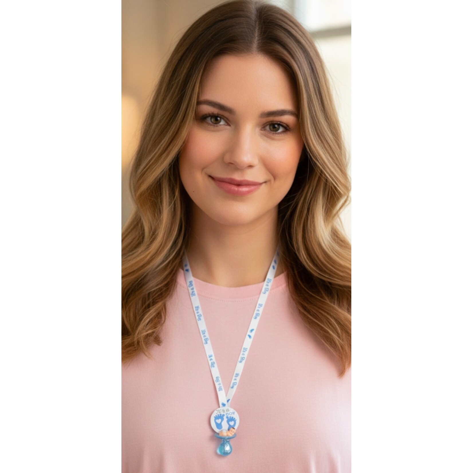 12pc Necklace Pacifiers w/ Feet - Baby Shower Gender Reveal "Don't Say Baby" "Don't cross your Legs"