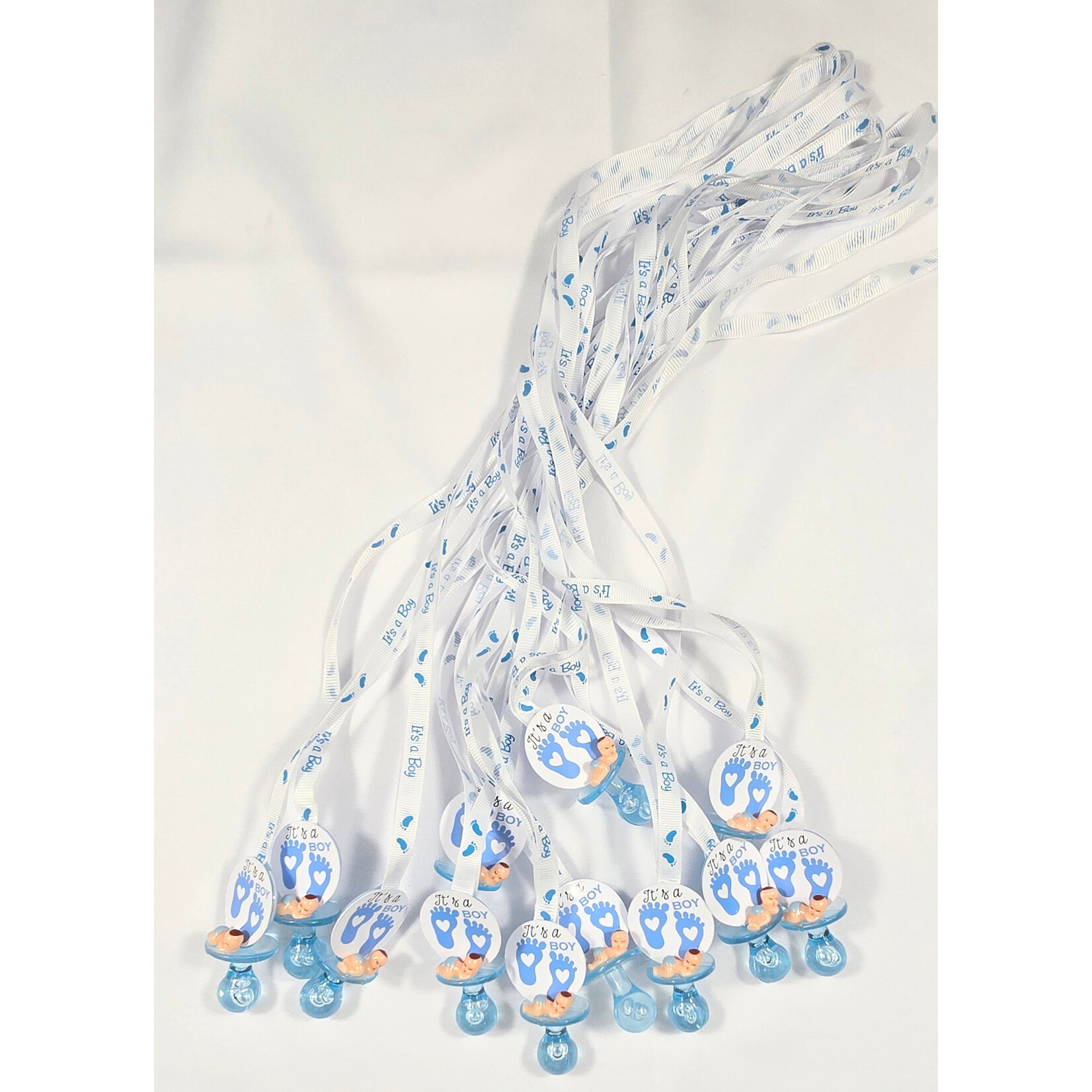 12pc Necklace Pacifiers w/ Feet - Baby Shower Gender Reveal "Don't Say Baby" "Don't cross your Legs"