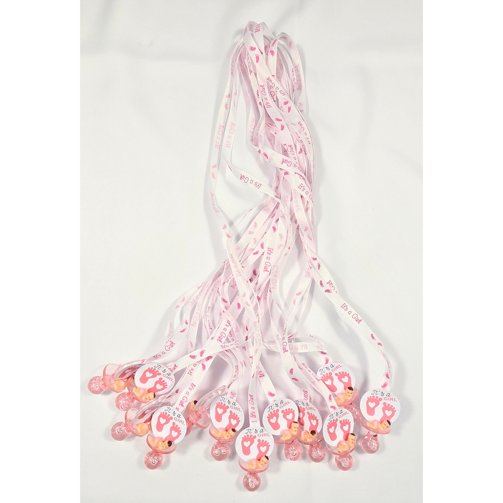 12pc Necklace Pacifiers w/ Feet - Baby Shower Gender Reveal "Don't Say Baby" "Don't cross your Legs"