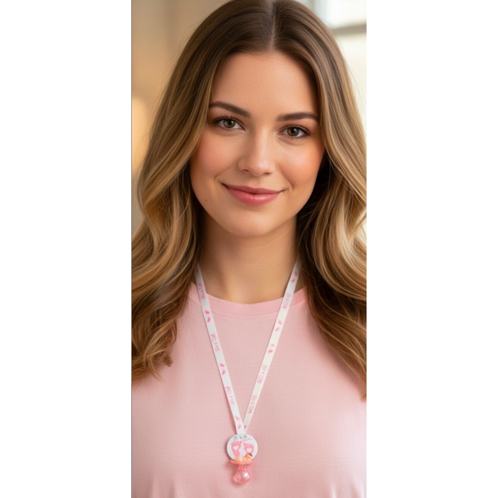 12pc Necklace Pacifiers w/ Feet - Baby Shower Gender Reveal "Don't Say Baby" "Don't cross your Legs"