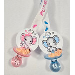 12pc Necklace Pacifiers w/ Elephant -