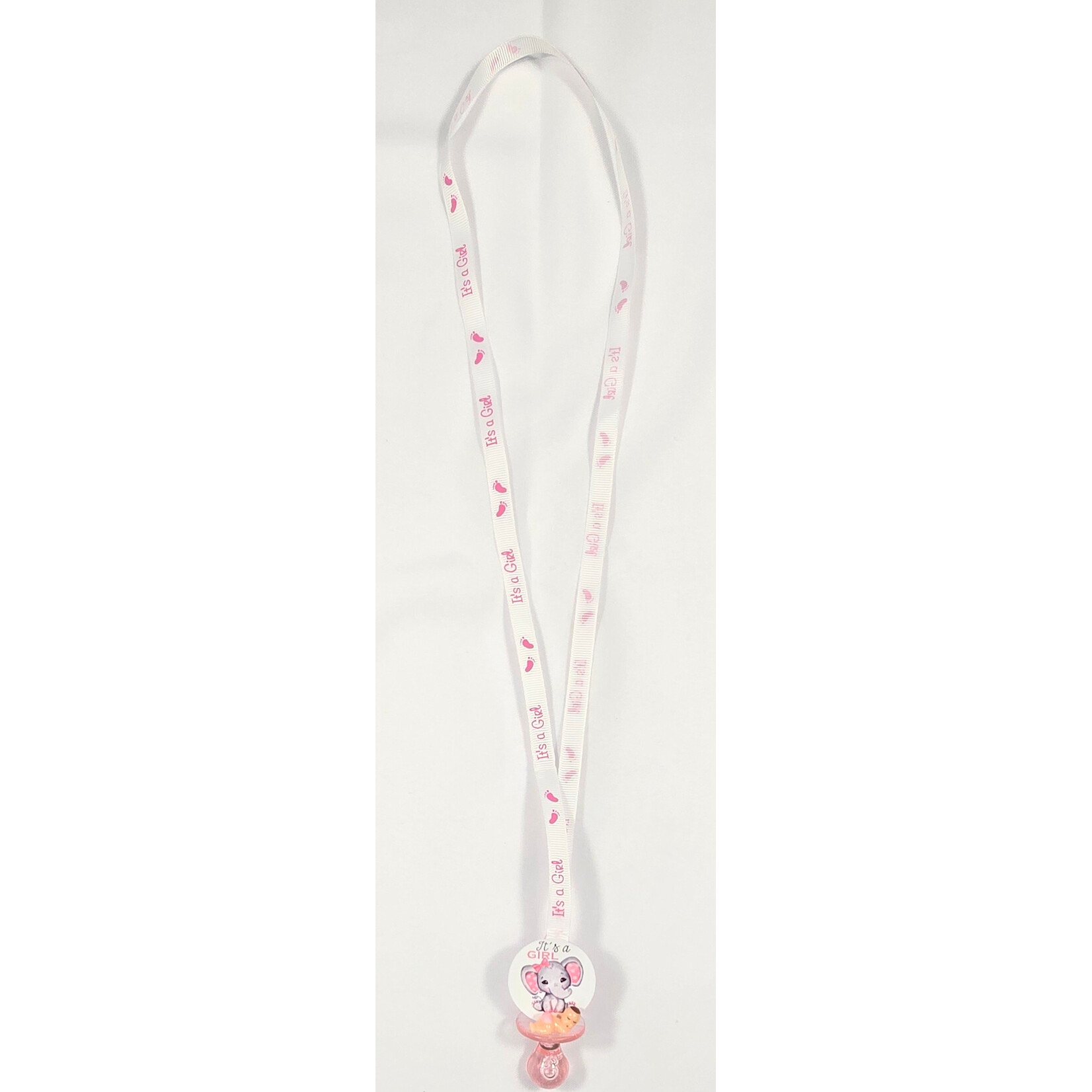 12pc Necklace Pacifiers w/ Elephant - Baby Shower Gender Reveal Games