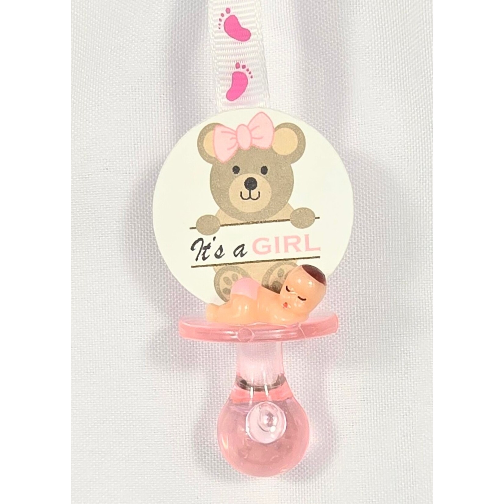 12pc Necklace Pacifiers w/ Bear - Baby Shower - Gender Reveal