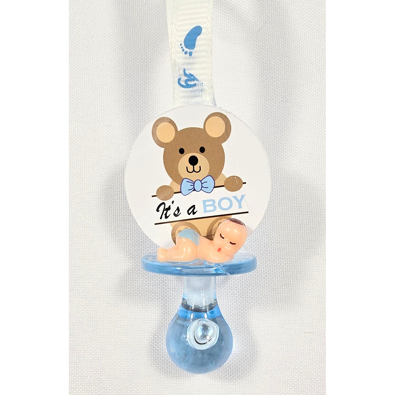 12pc Necklace Pacifiers w/ Bear - Baby Shower - Gender Reveal