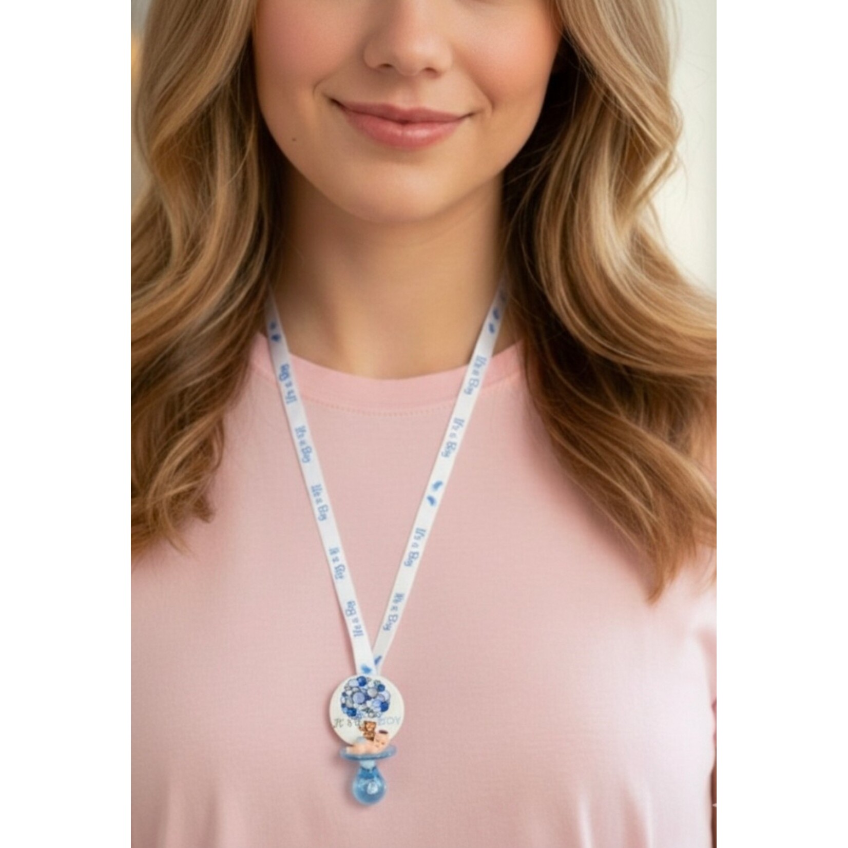 12pc Necklace Pacifiers Air Balloon Bear - Baby Shower - Gender Reveal - Games