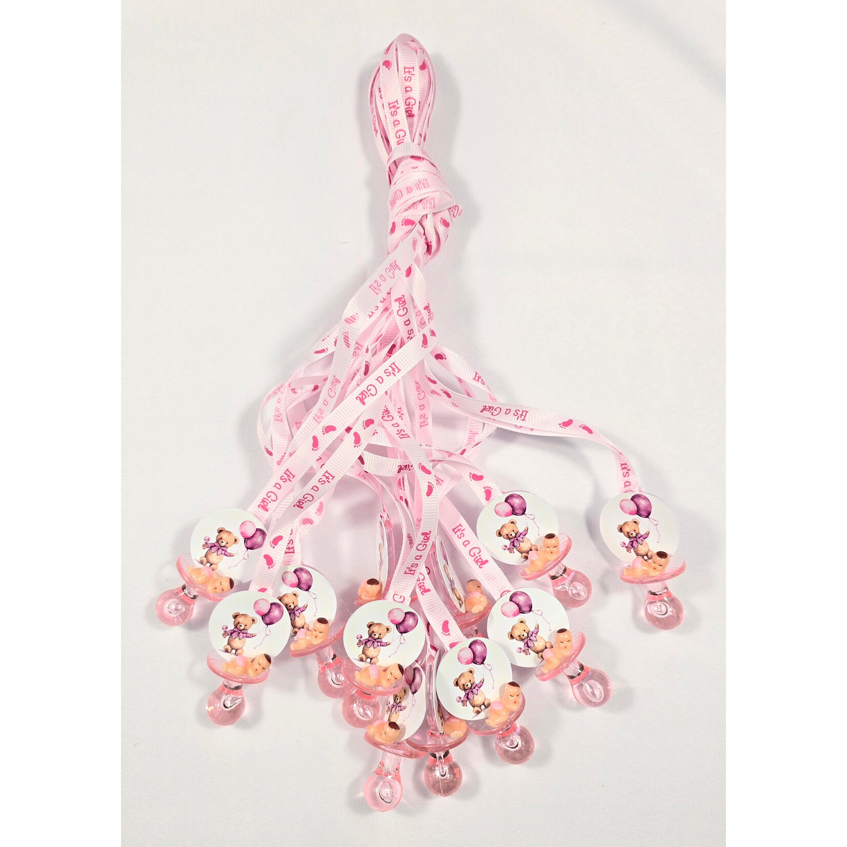 12pc Necklace Pacifiers 2 Balloons Bear - Baby Shower - Gender Reveal - Games