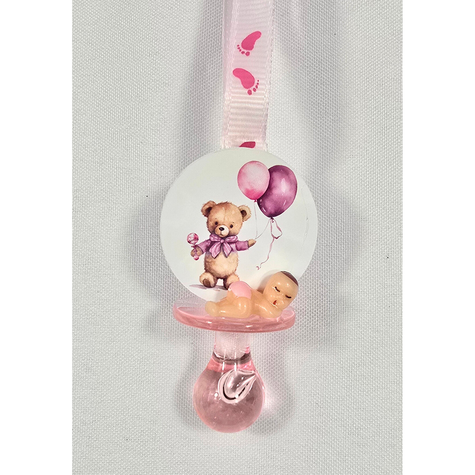 12pc Necklace Pacifiers 2 Balloons Bear - Baby Shower - Gender Reveal - Games