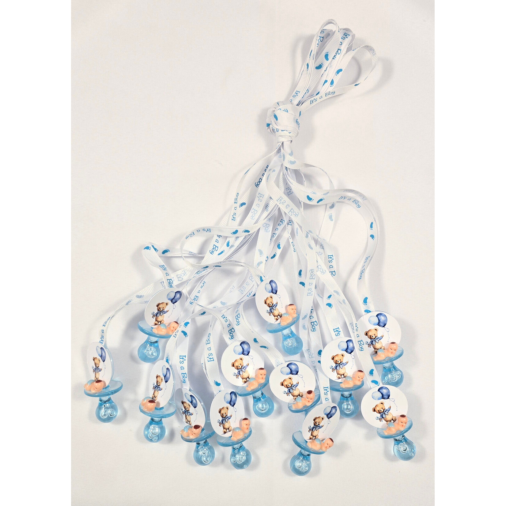 12pc Necklace Pacifiers 2 Balloons Bear - Baby Shower - Gender Reveal - Games