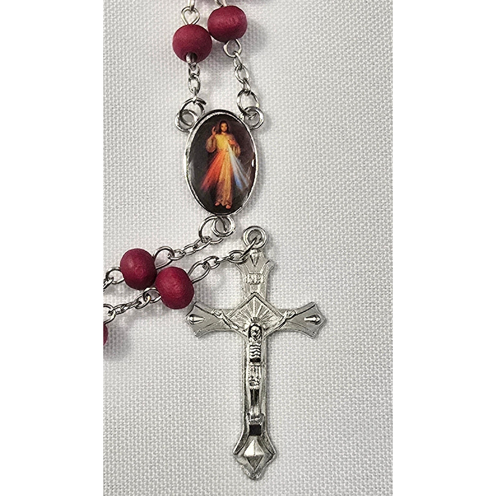 Divine Mercy Scented Wood Rosary 12pc - Catholic -  Spiritual - Religious - Memorial Favor