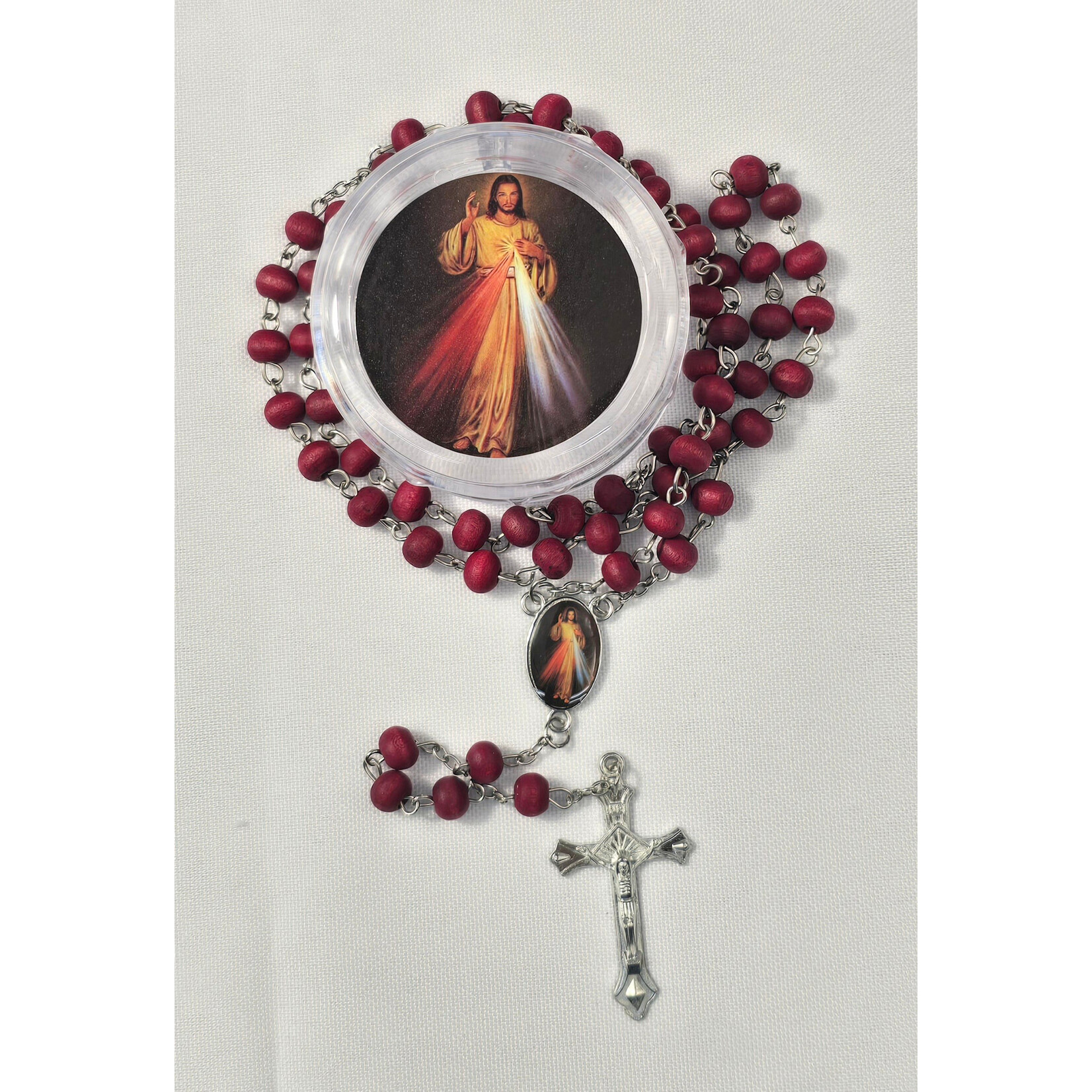 Divine Mercy Scented Wood Rosary 12pc - Catholic -  Spiritual - Religious - Memorial Favor