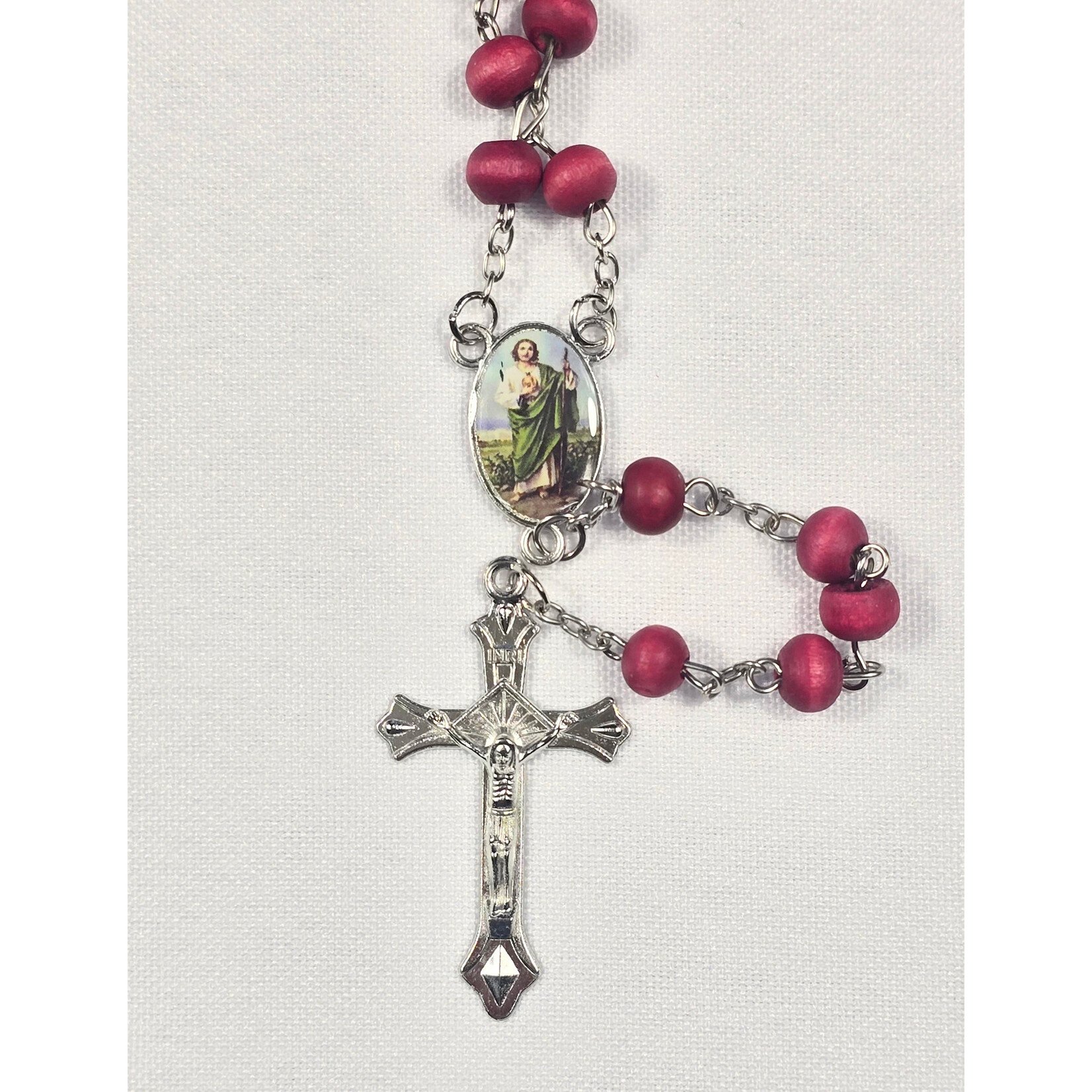 St. Jude Wood Scented Rosaries 12 PCS - Catholic - Spiritual - Religiuos - Memorial