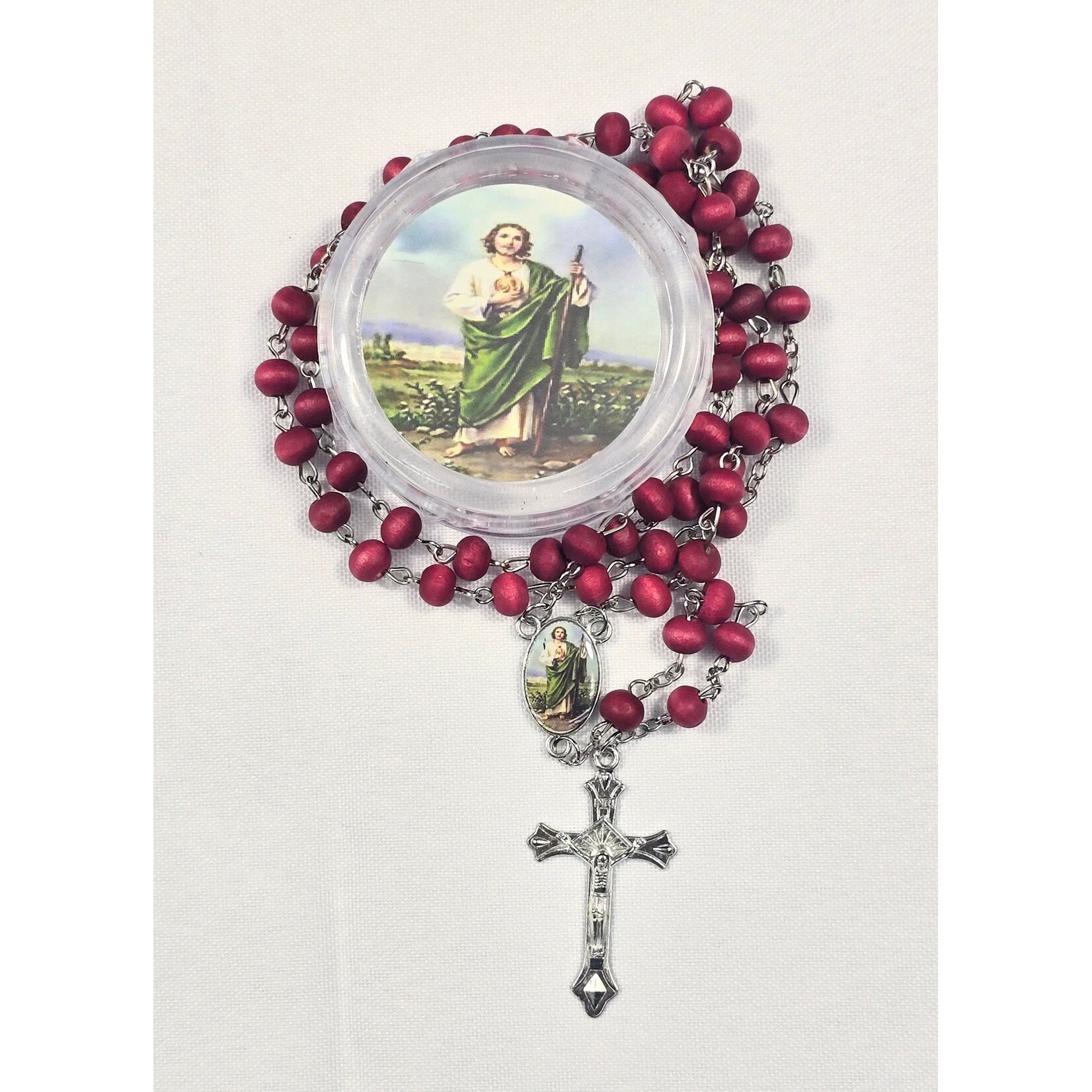 St. Jude Wood Scented Rosaries 12 PCS - Catholic - Spiritual - Religiuos - Memorial