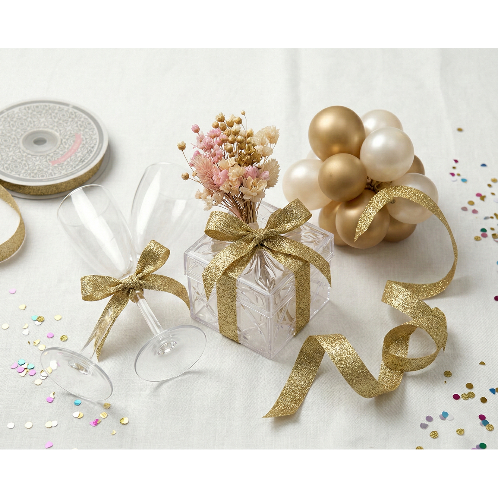 5/8" x 25 Yards Metallic Taffeta Ribbon Roll -