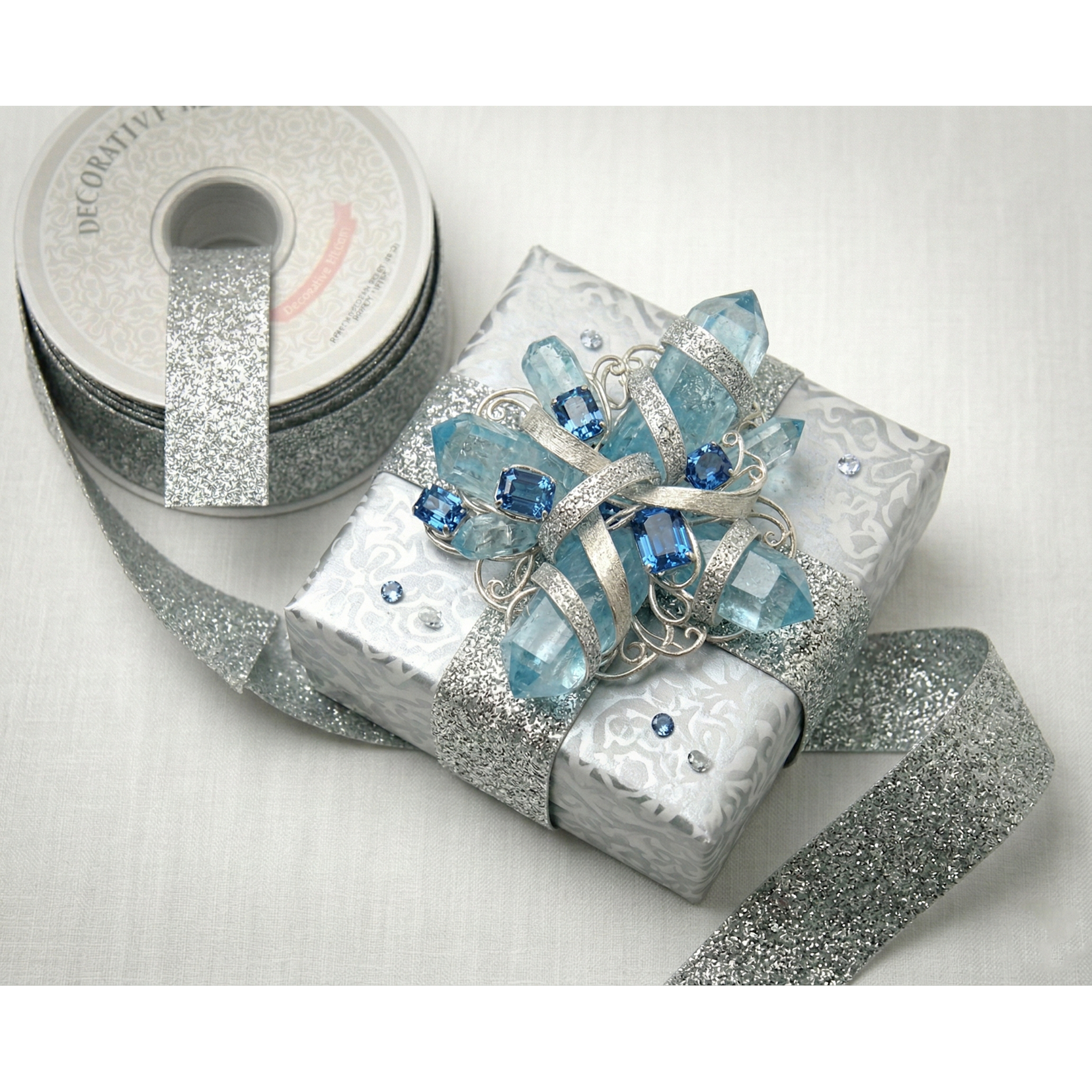 1½" x 25 Yards Metallic Taffeta Ribbon Roll -