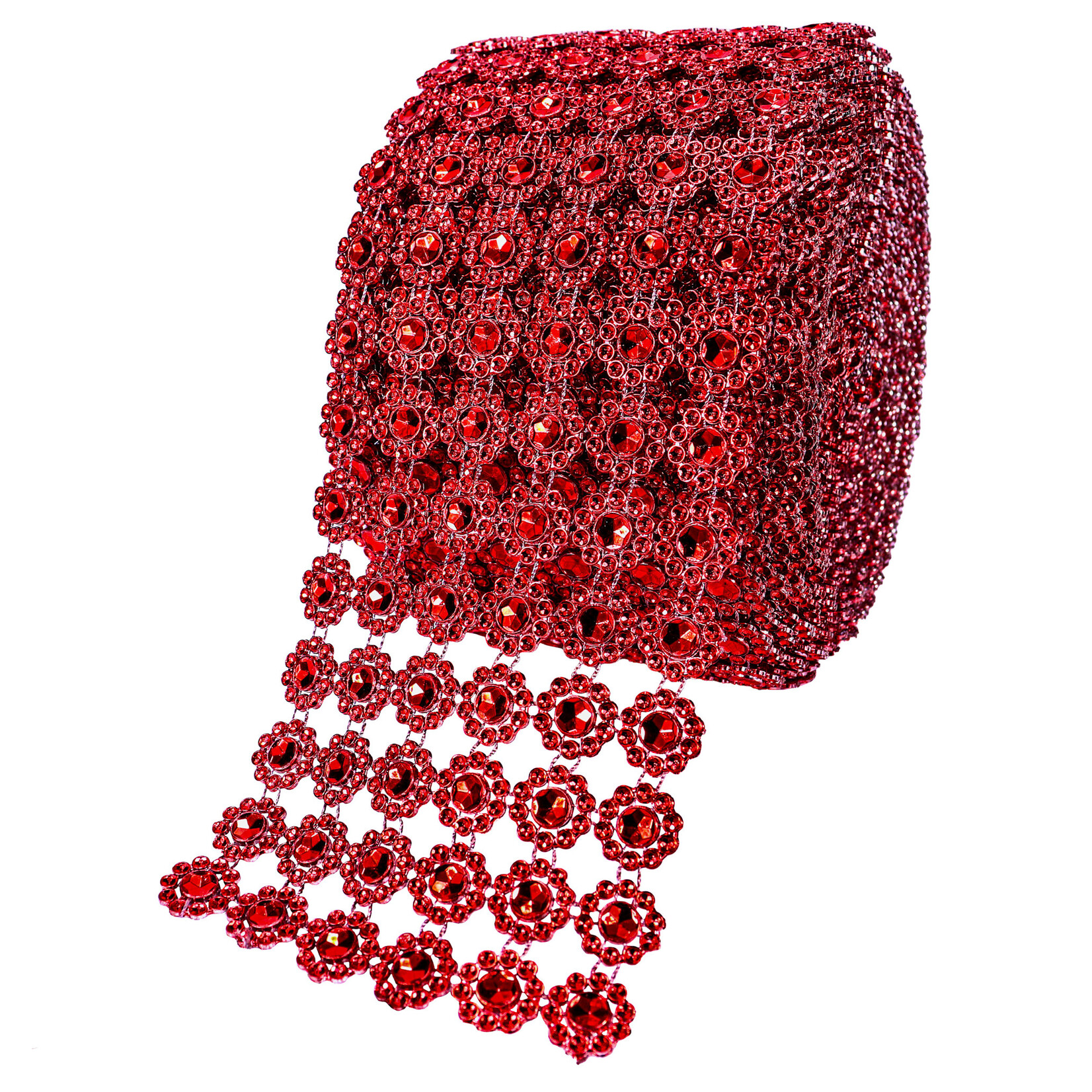 Mesh Flower Rhinestones Roll 4" x 10 Yards -