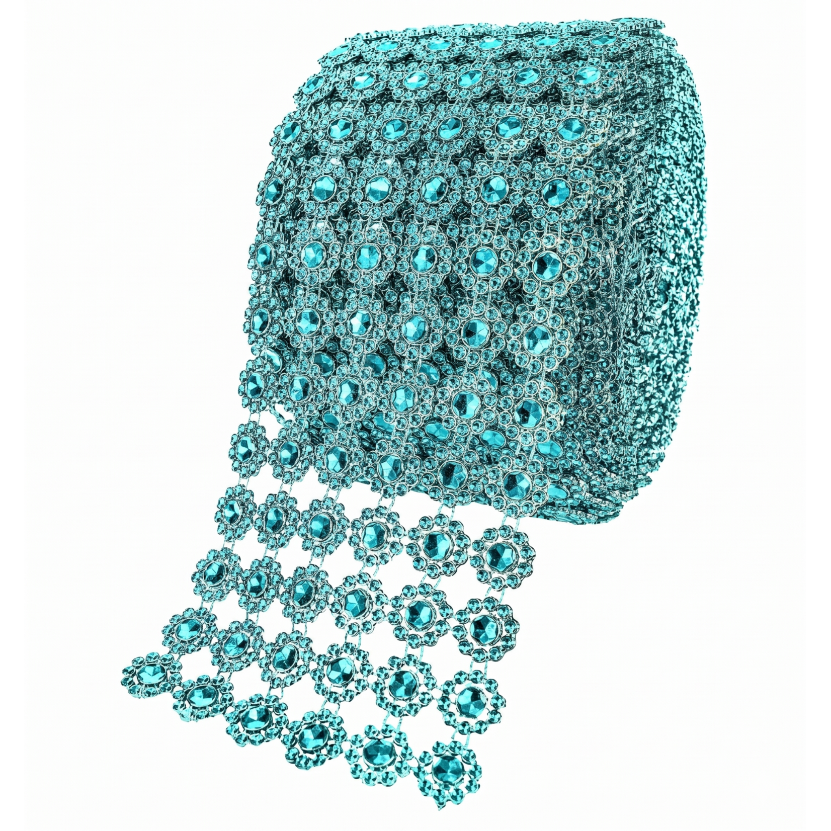 Mesh Flower Rhinestones Roll 4" x 10 Yards -