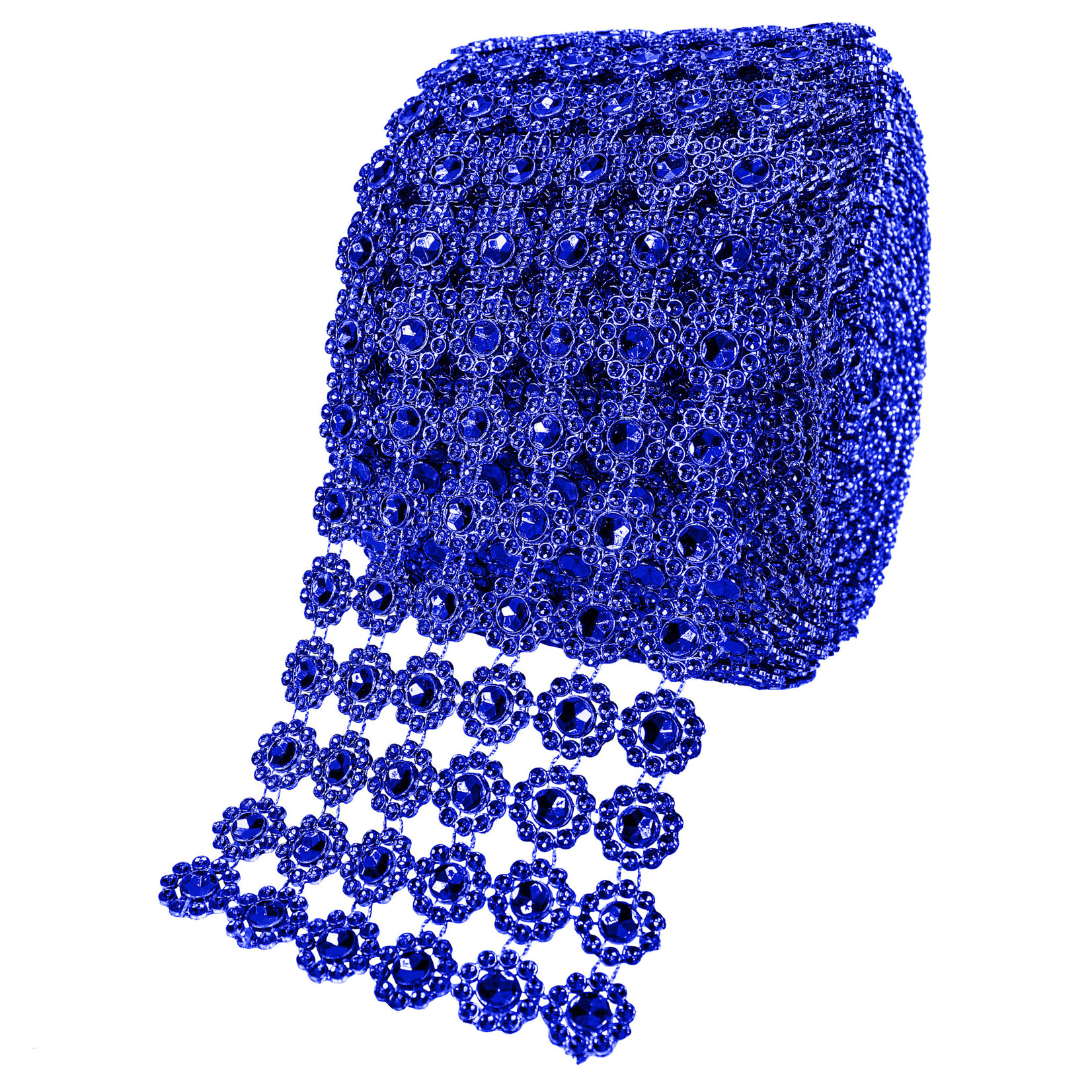 Mesh Flower Rhinestones Roll 4" x 10 Yards -