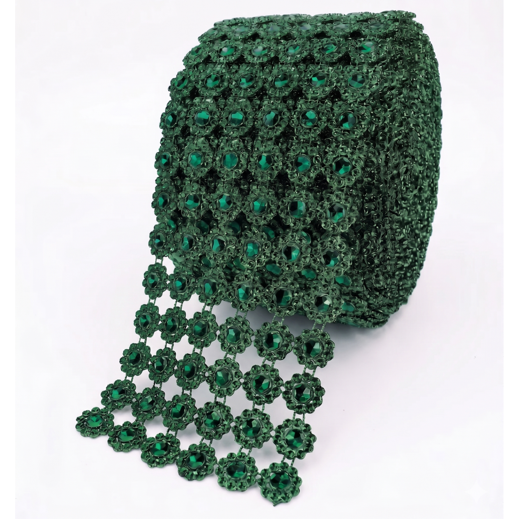 Mesh Flower Rhinestones Roll 4" x 10 Yards -