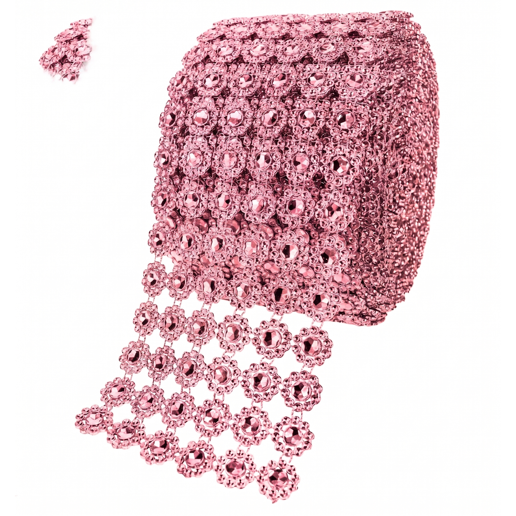Mesh Flower Rhinestones Roll 4" x 10 Yards -