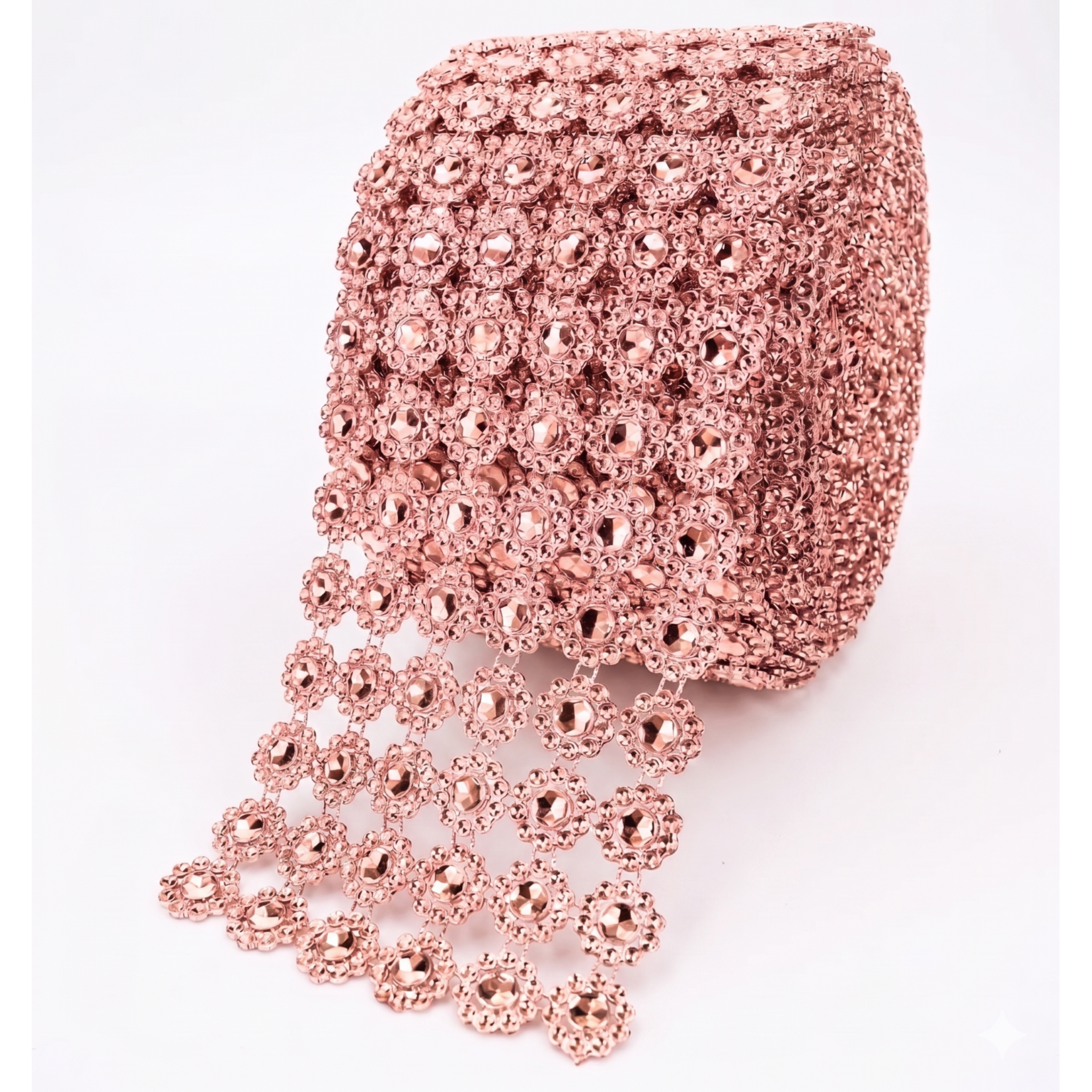 Mesh Flower Rhinestones Roll 4" x 10 Yards -