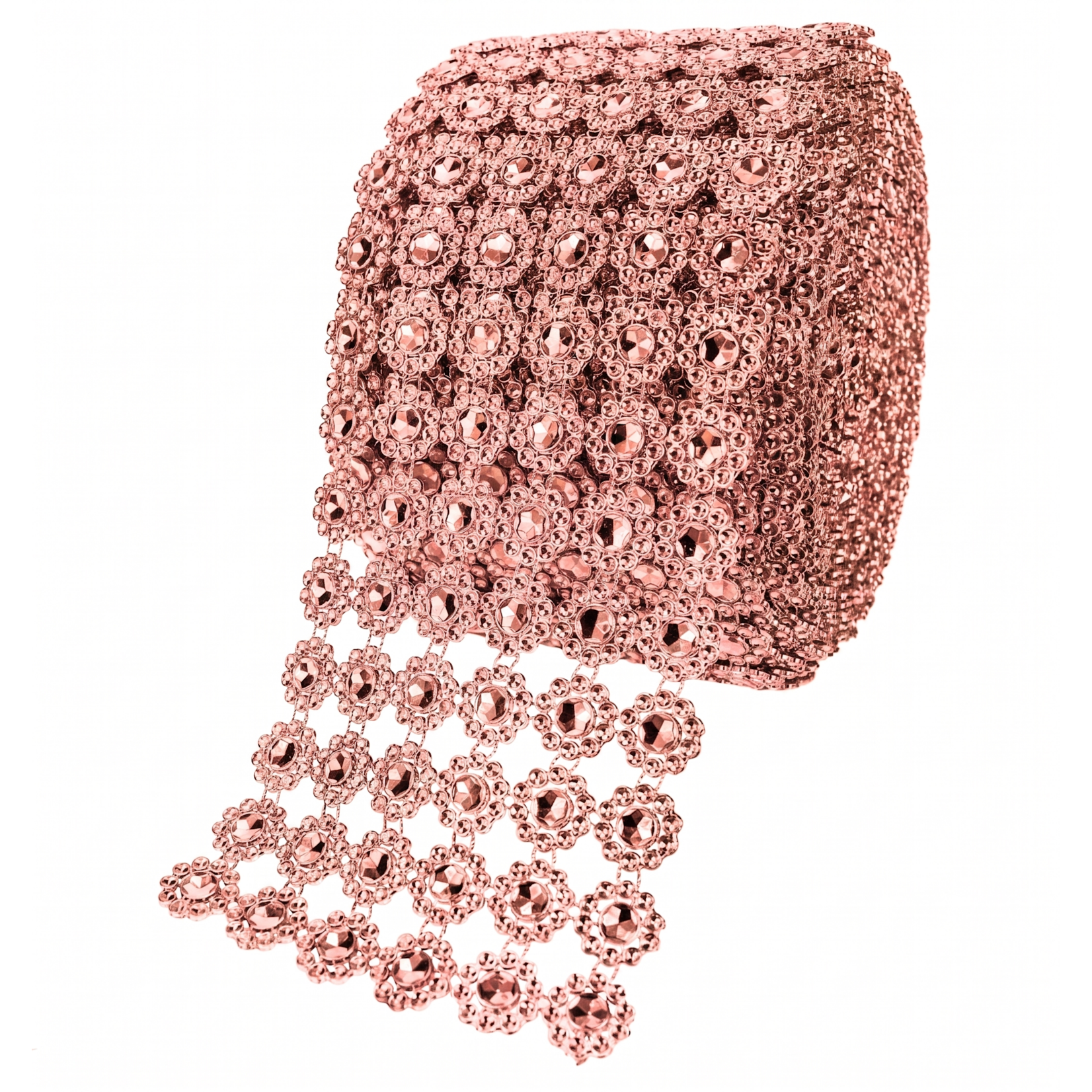 Mesh Flower Rhinestones Roll 4" x 10 Yards -