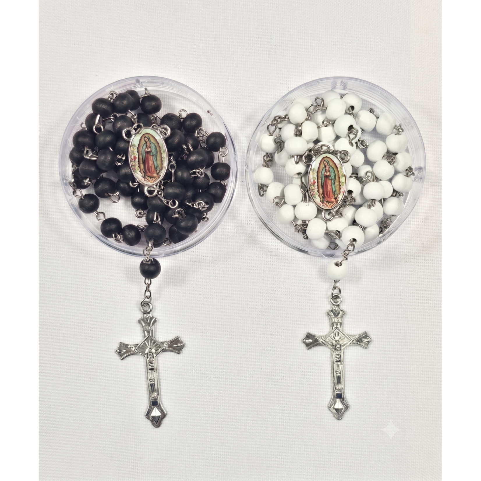 12pc Wood Scented Guadalupe Rosaries - Catholic - Spiritual - Religious - Memorial