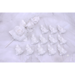 6"  Silk Corsage Flowers with Pearl Spray 12pc -