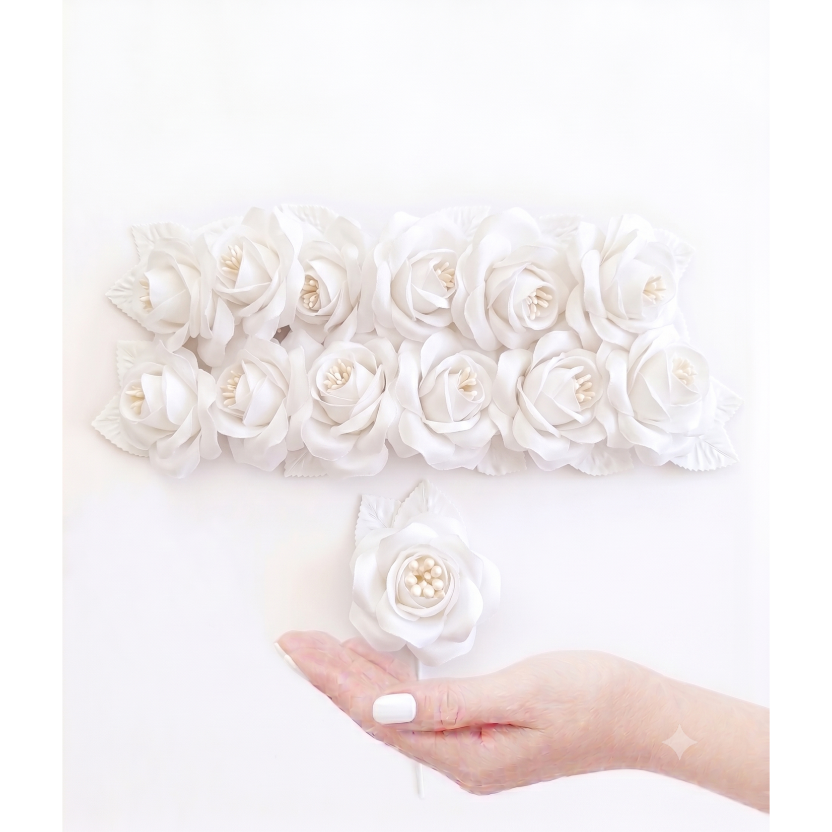 3" Premium Artificial Silk Single Roses with Pearl Stamen (20+ Colors)