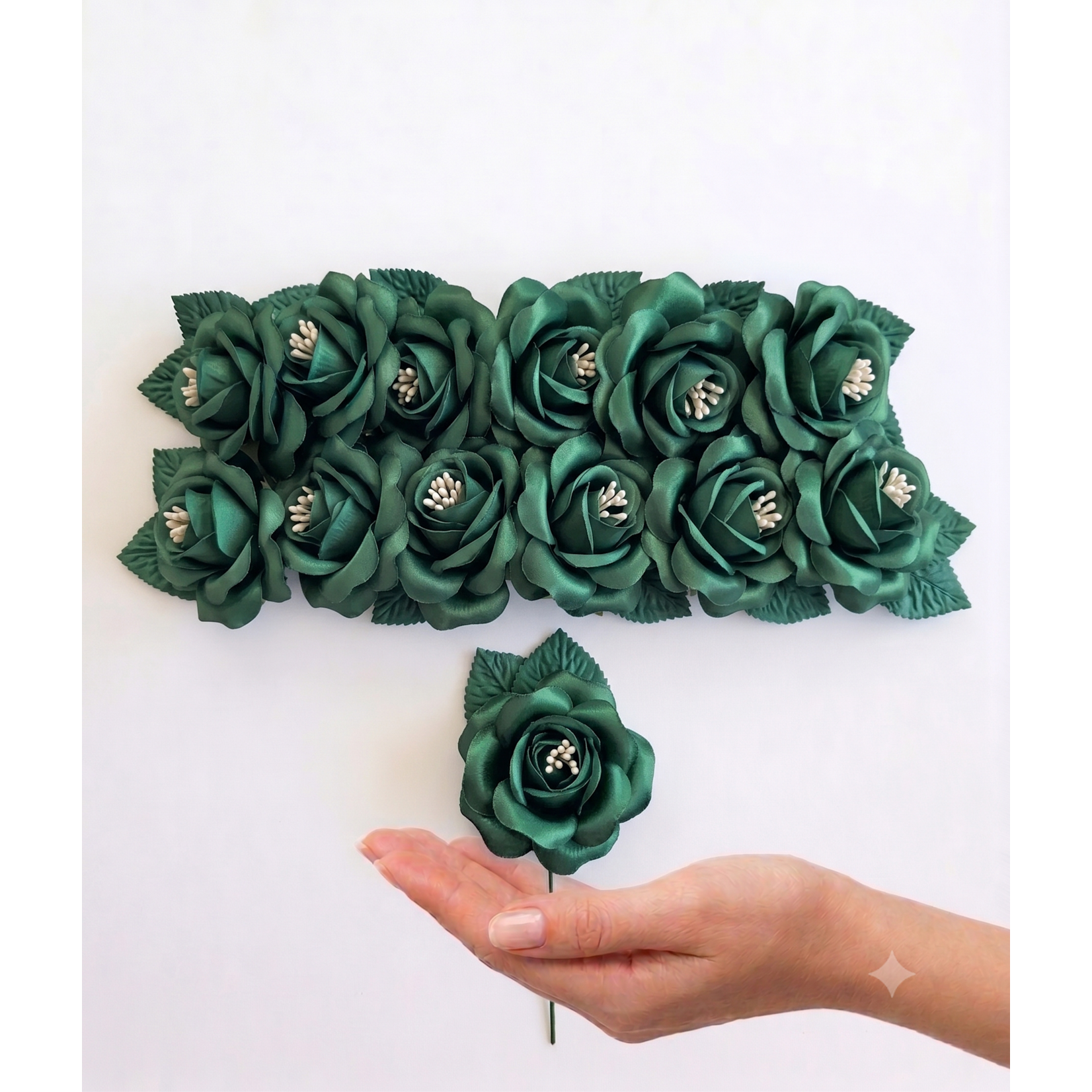 3" Premium Artificial Silk Single Roses with Pearl Stamen (20+ Colors)