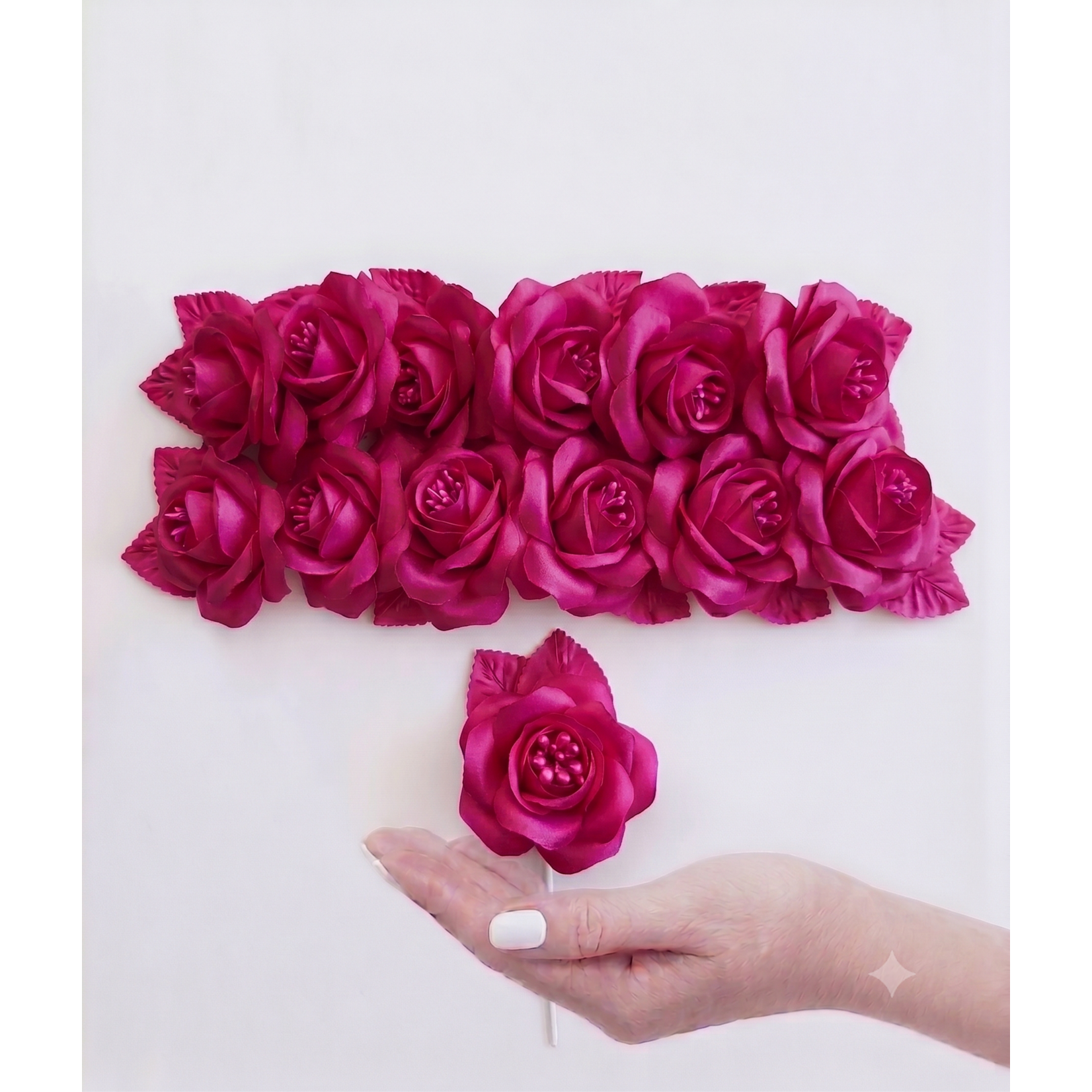 3" Premium Artificial Silk Single Roses with Pearl Stamen (20+ Colors)