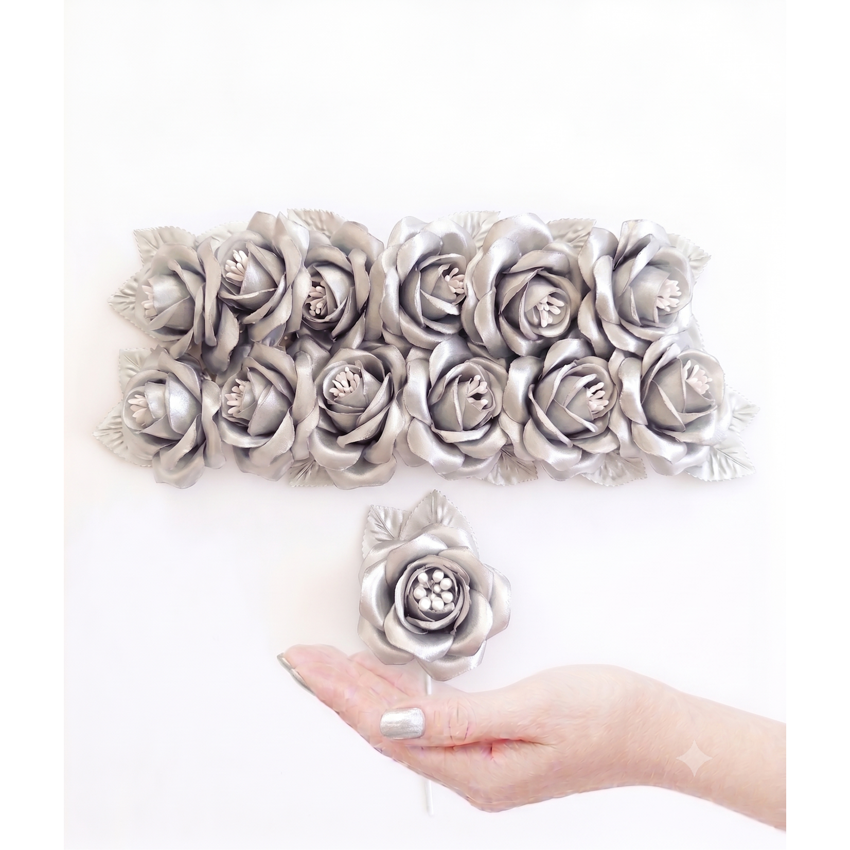 3" Premium Artificial Silk Single Roses with Pearl Stamen (20+ Colors)