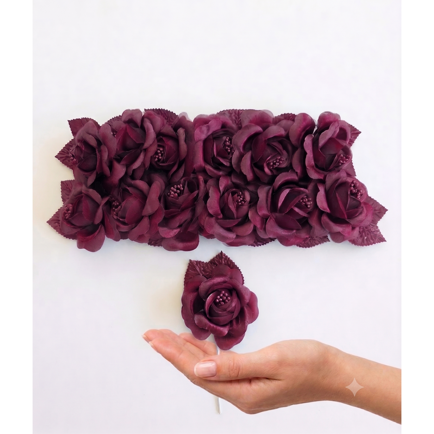 3" Premium Artificial Silk Single Roses with Pearl Stamen (20+ Colors)