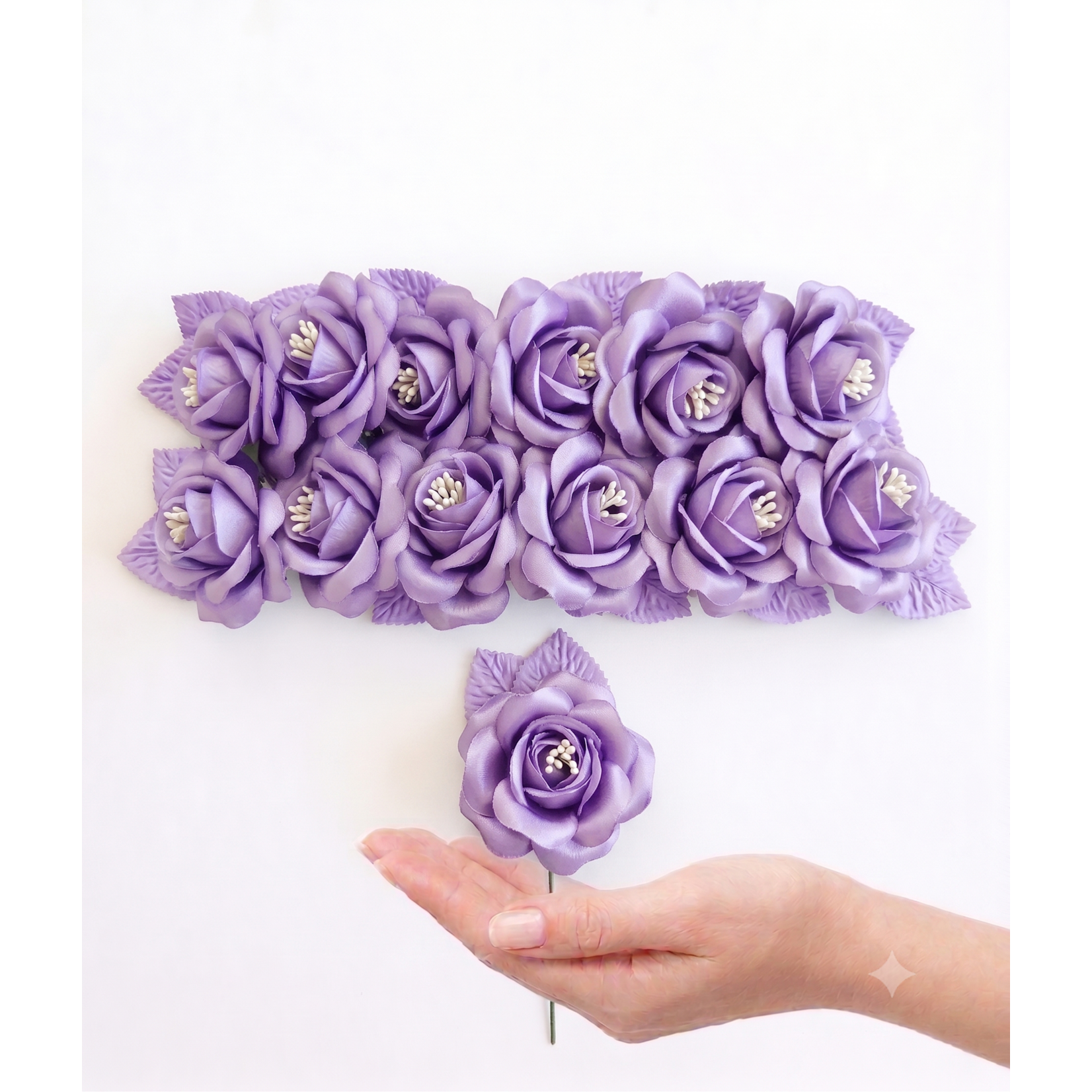 3" Premium Artificial Silk Single Roses with Pearl Stamen (20+ Colors)