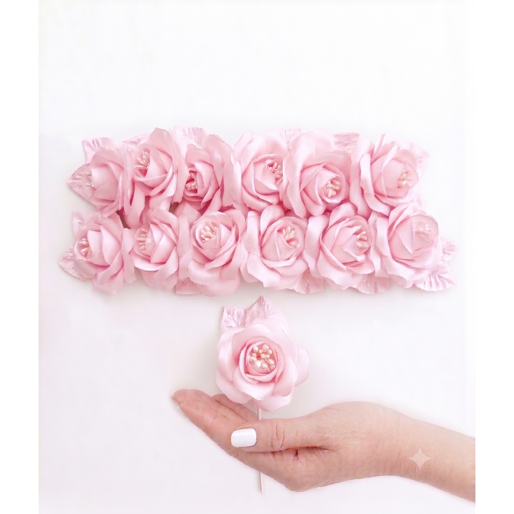3" Premium Artificial Silk Single Roses with Pearl Stamen (20+ Colors)