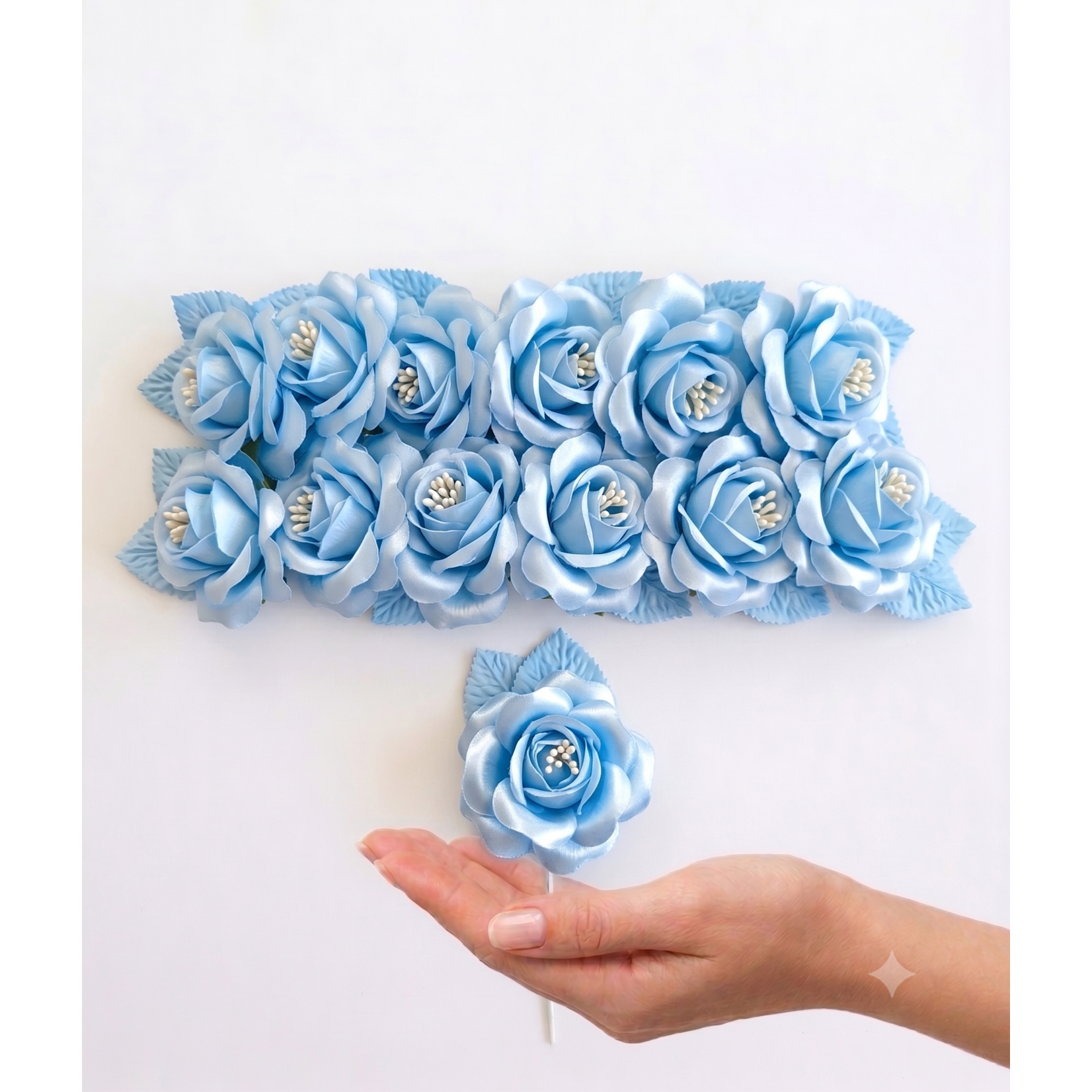 3" Premium Artificial Silk Single Roses with Pearl Stamen (20+ Colors)