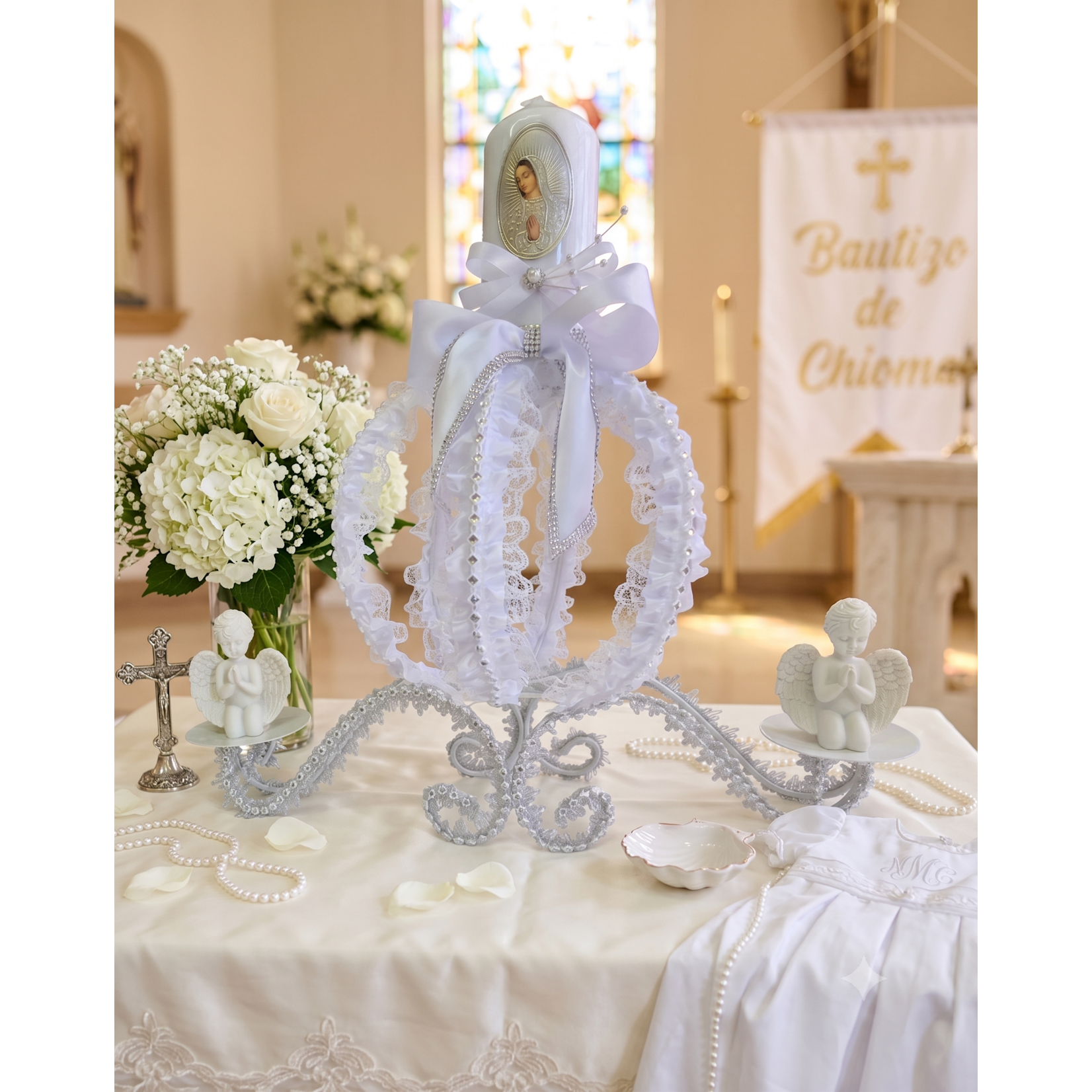 4-Inch Mini Kneeling Praying Cherub Angel Figurine- Baptism, First Communion & DIY Painting