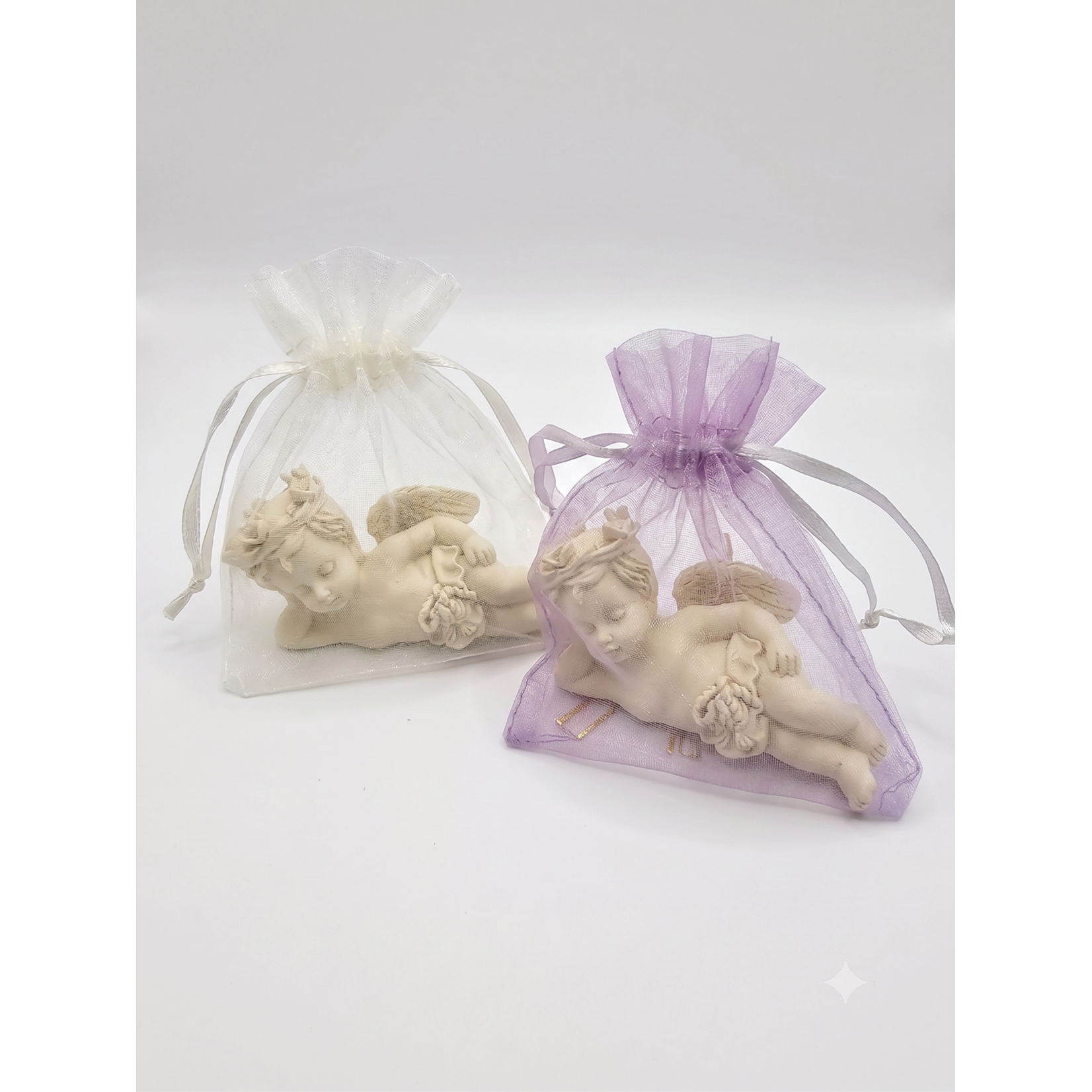 3" Ceramic Laying Angel Figurines – Pack of 12 | Decoration, Baptism & First Communion Favors