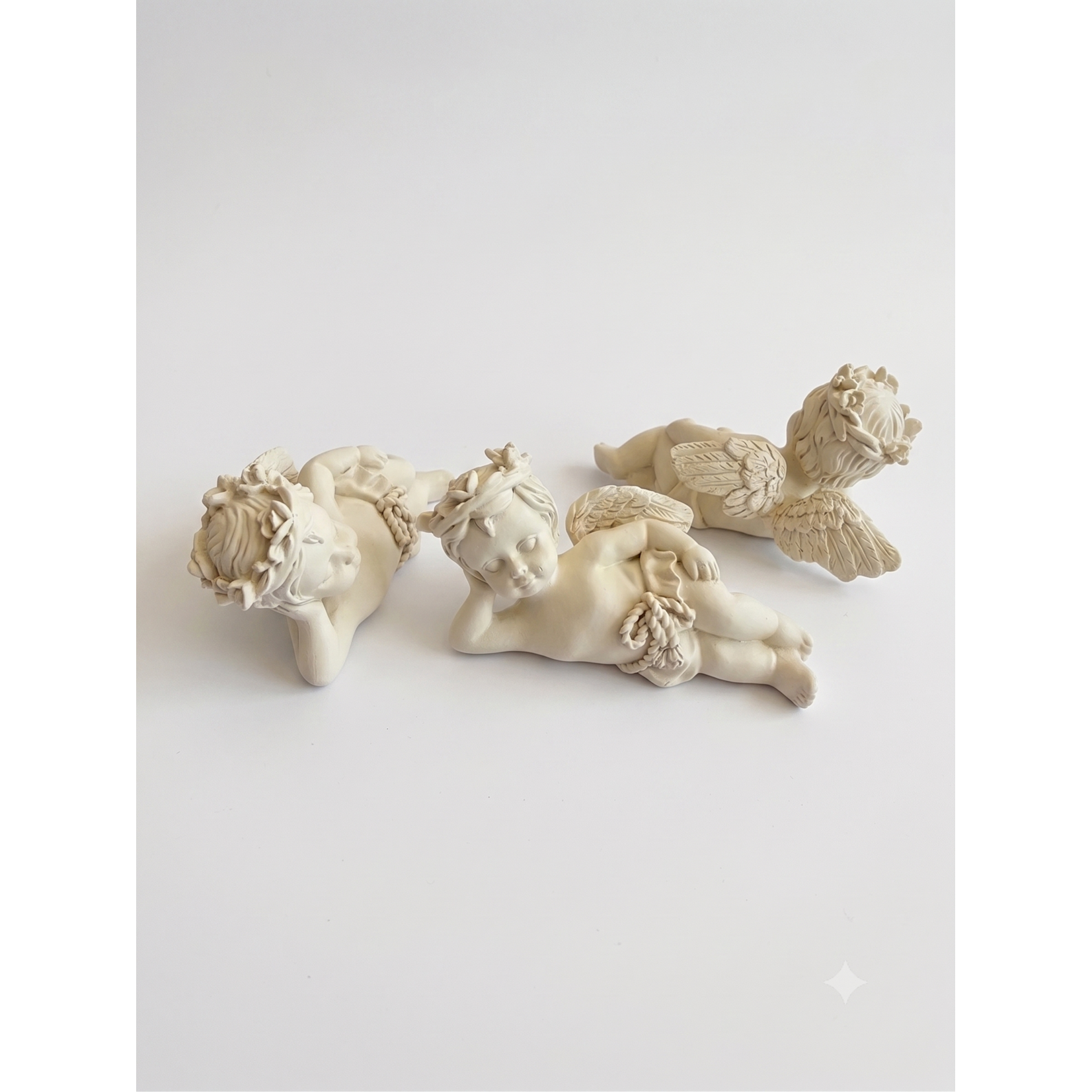 3" Ceramic Laying Angel Figurines – Pack of 12 | Decoration, Baptism & First Communion Favors
