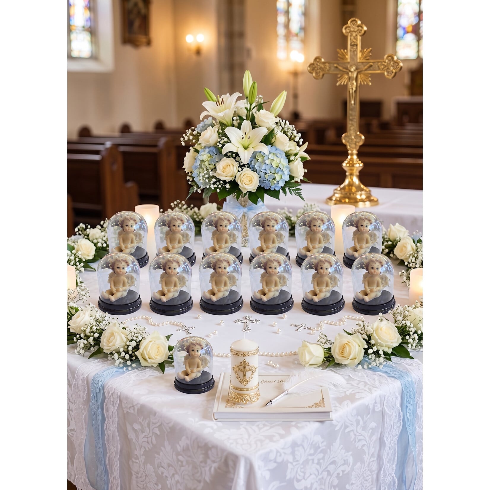 3" Clear Plastic  Dome with Base 12pc - Baby Shower Baptism Wedding Party Favor