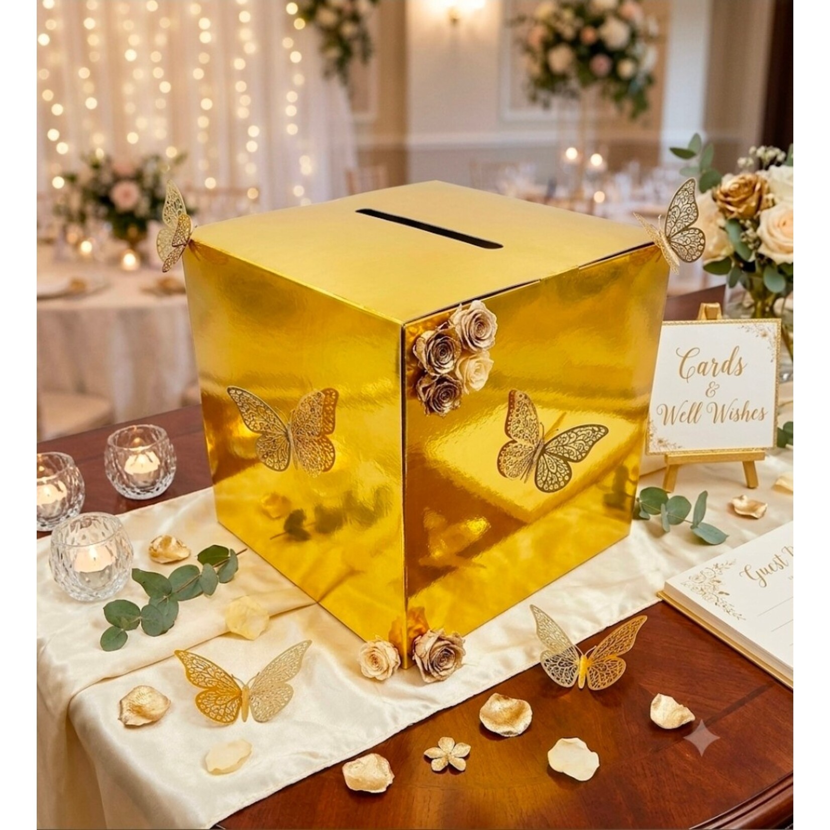 10" Card Box  Foldable Slit - Baby Shower Wedding Gender Reveal Parties