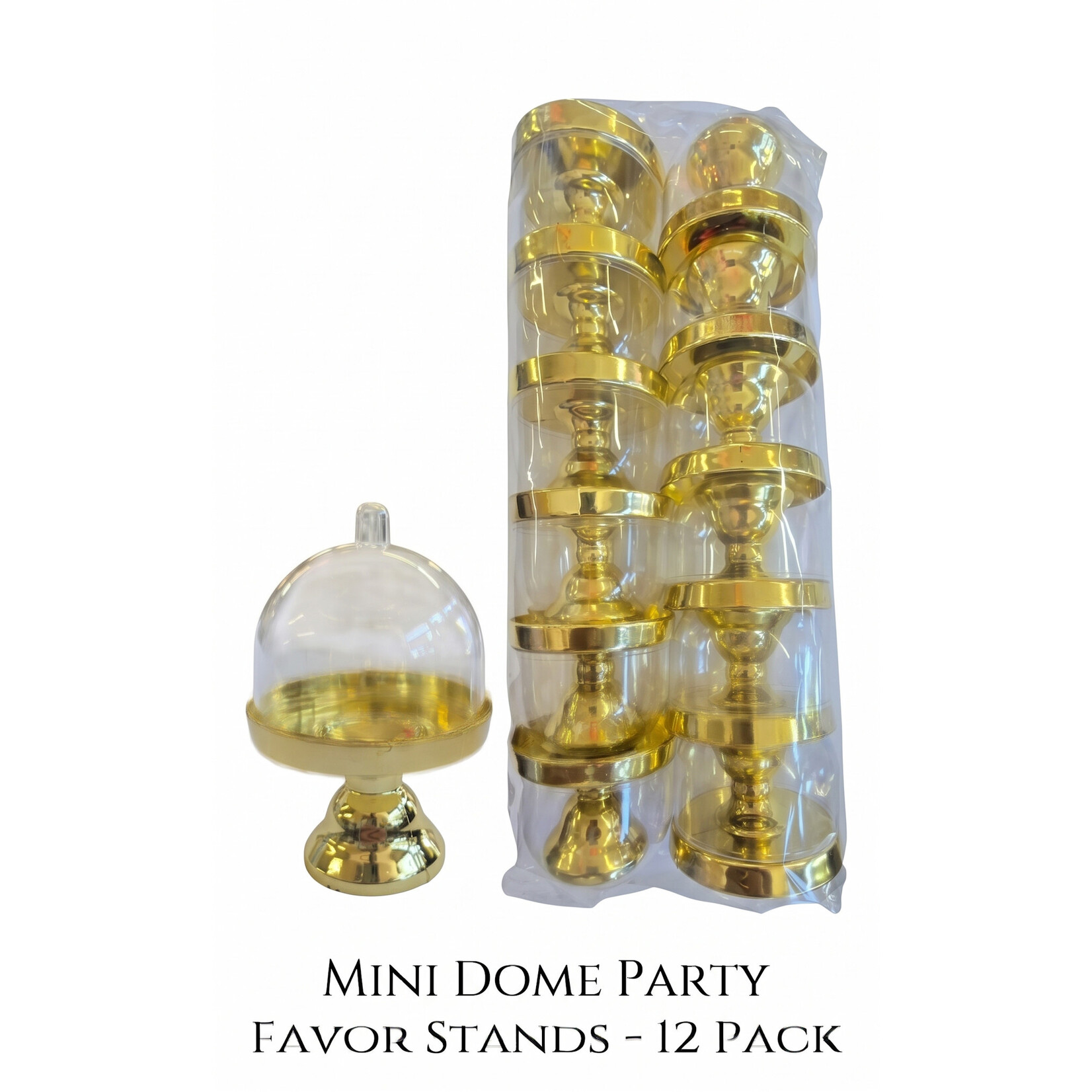 12-Pack Mini Pedestal Domes 4 Inch – Elegant Wedding & Baby Shower Favor Holders