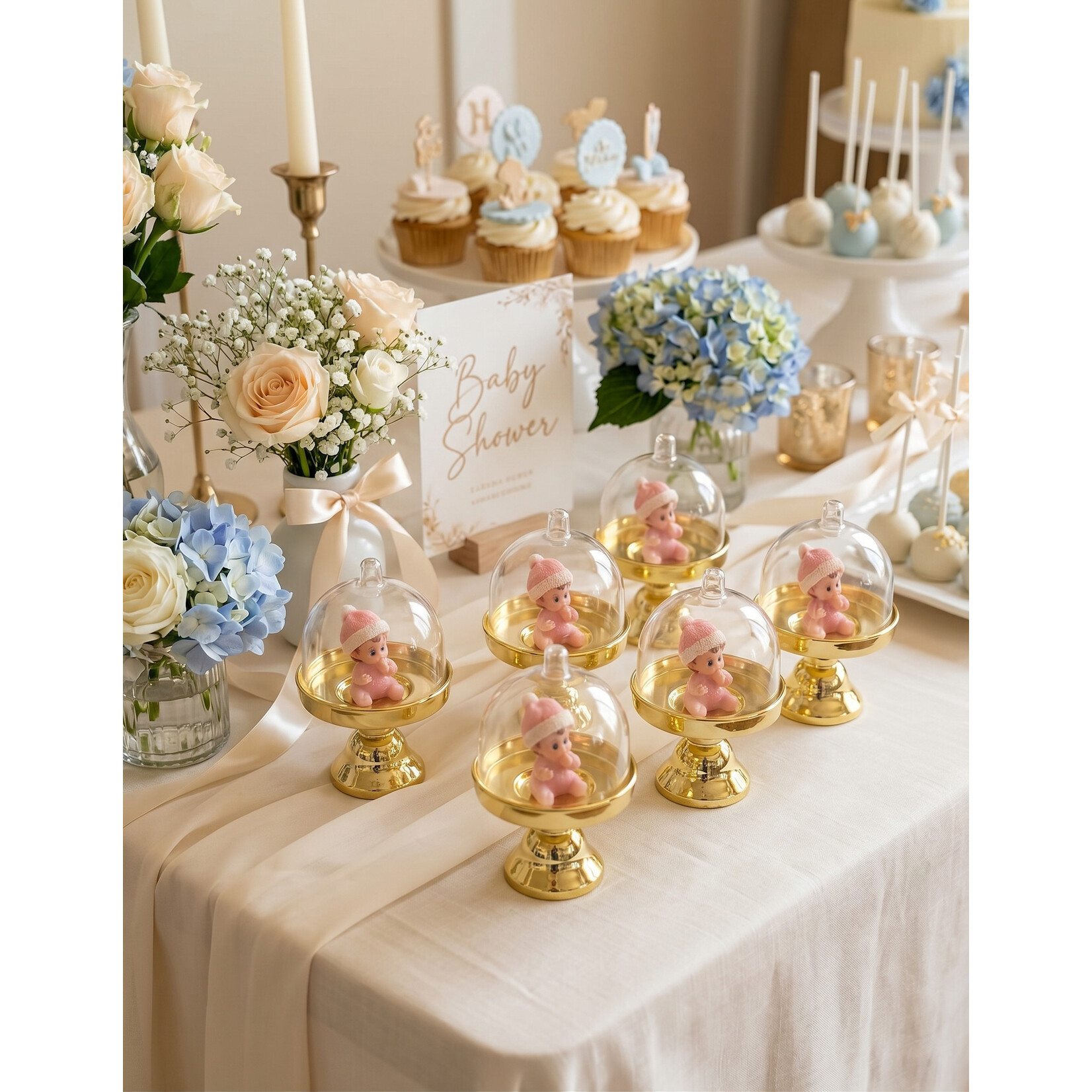 12-Pack Mini Pedestal Domes 4 Inch – Elegant Wedding & Baby Shower Favor Holders