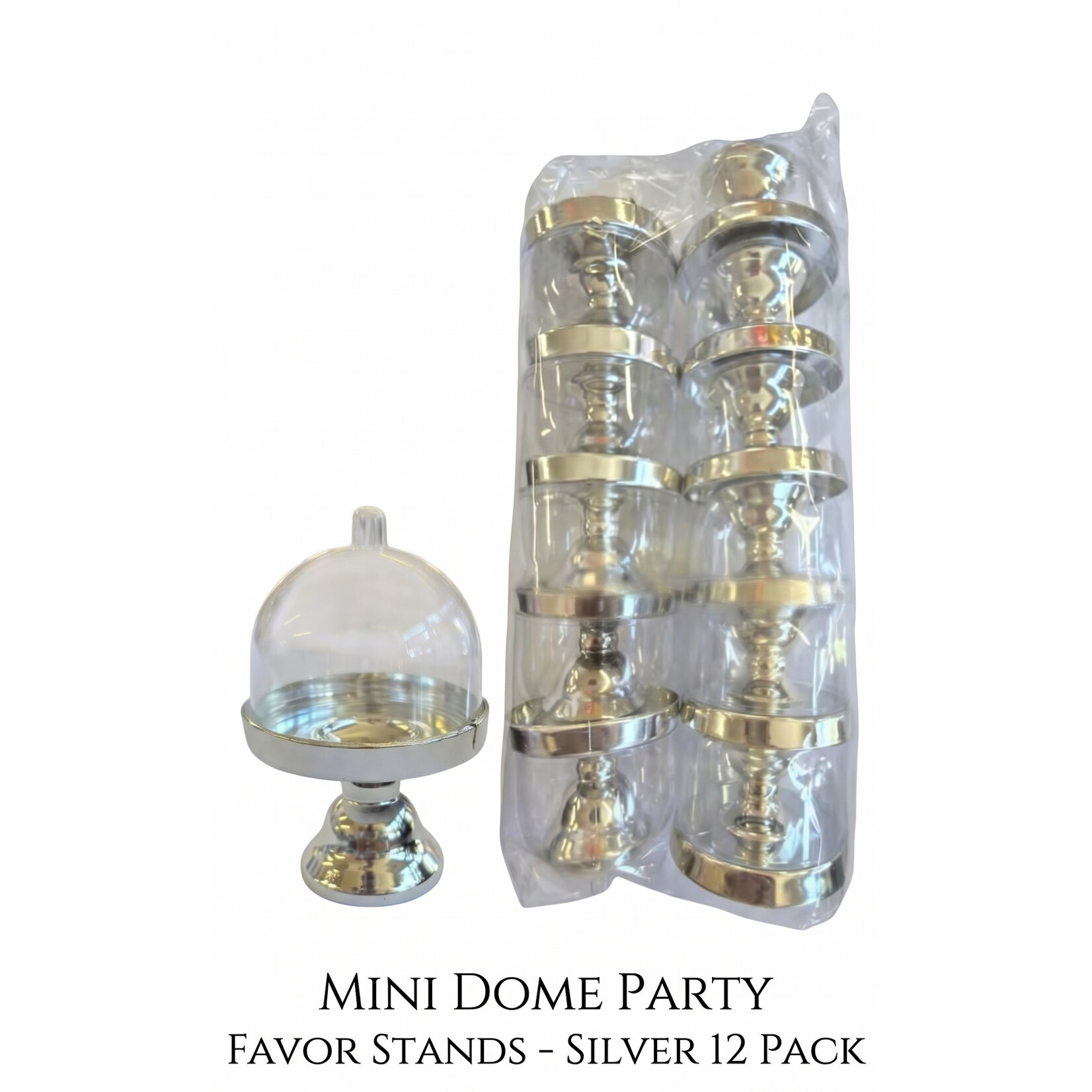 12-Pack Mini Pedestal Domes 4 Inch – Elegant Wedding & Baby Shower Favor Holders