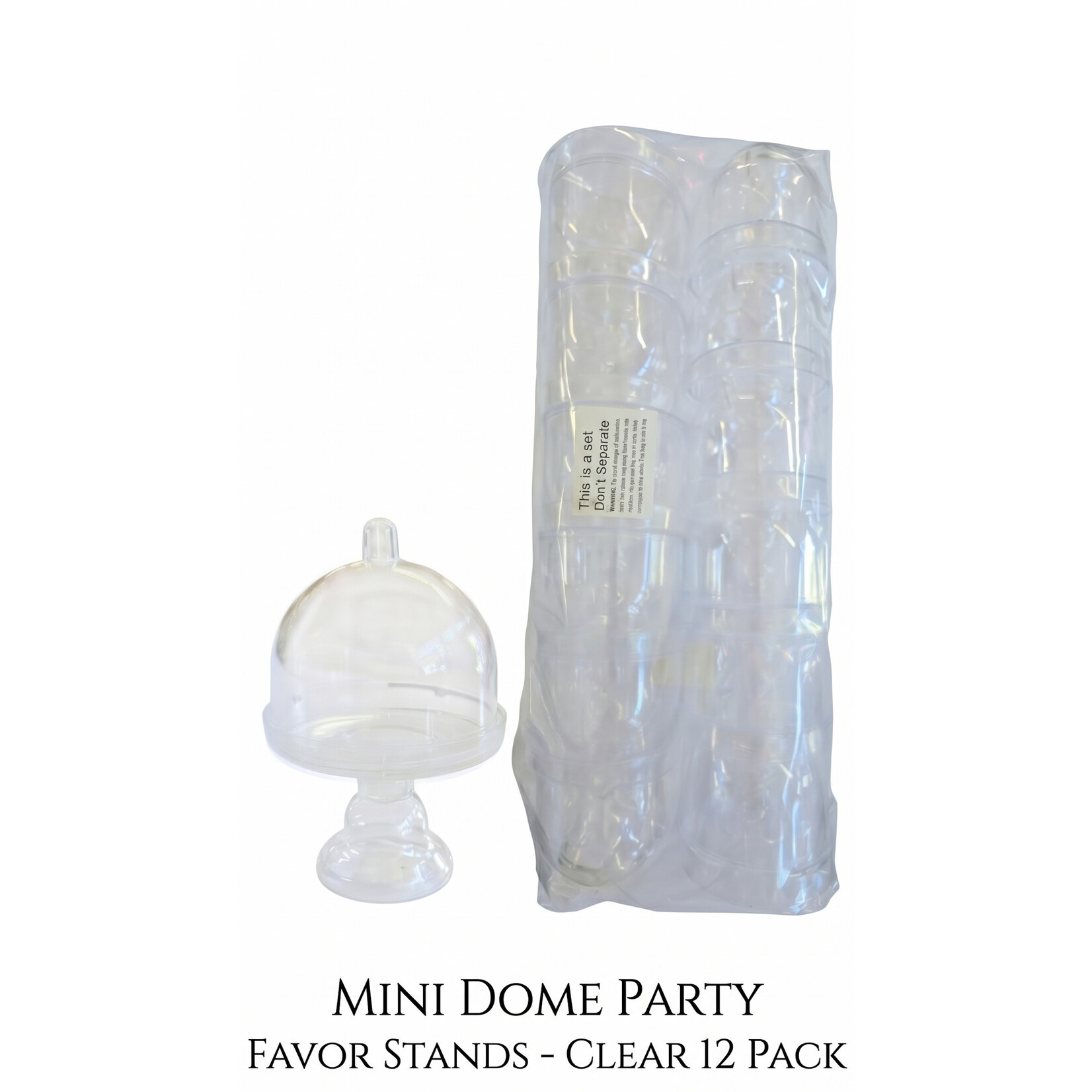 12-Pack Mini Pedestal Domes 4 Inch – Elegant Wedding & Baby Shower Favor Holders